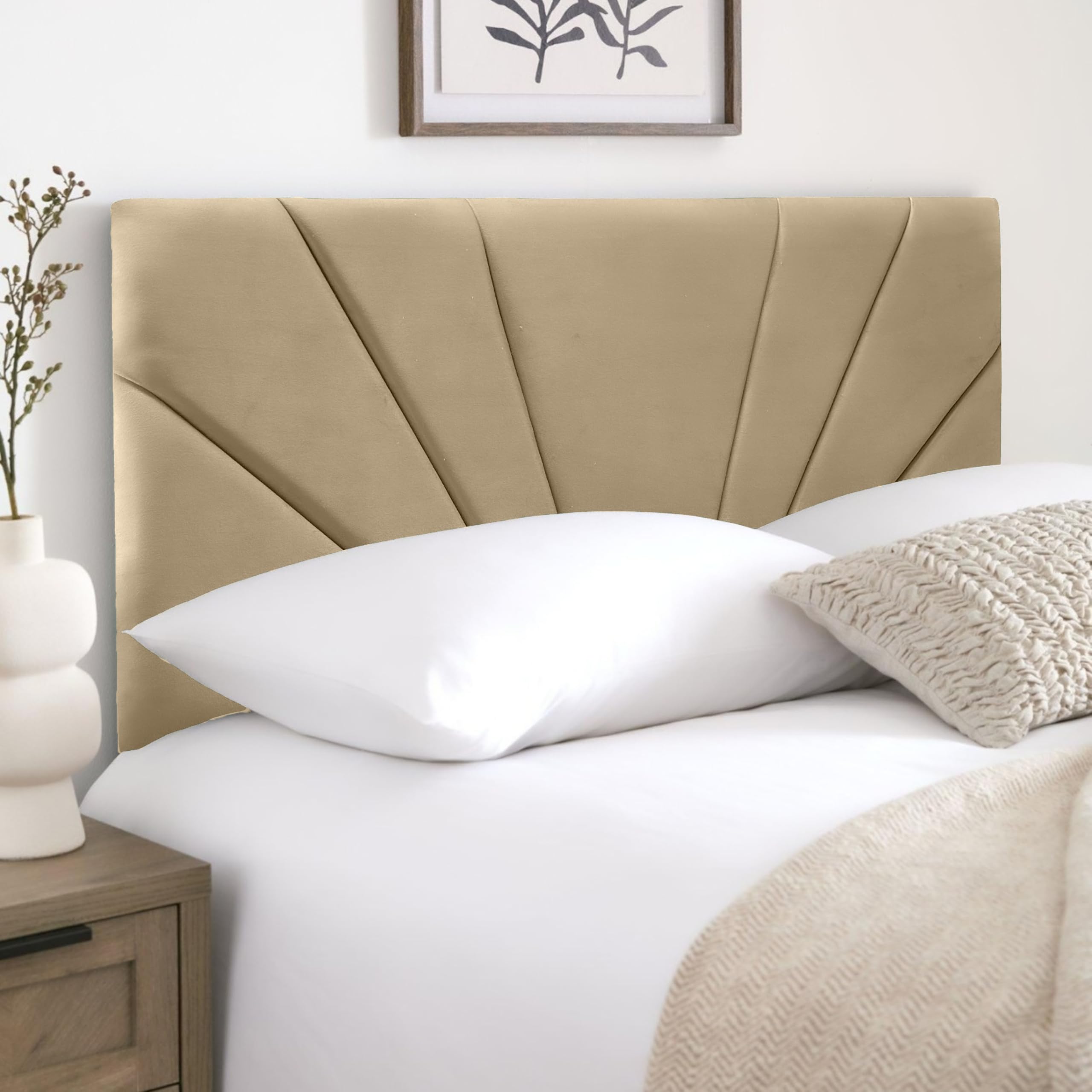 HB-1 Headboards for Beds – Butterfly 24'' Divan Bed Headboard – Headboards for Divan Beds, Bedroom & Hotel Furniture, Elegant Soft Plush Fabric Head Board