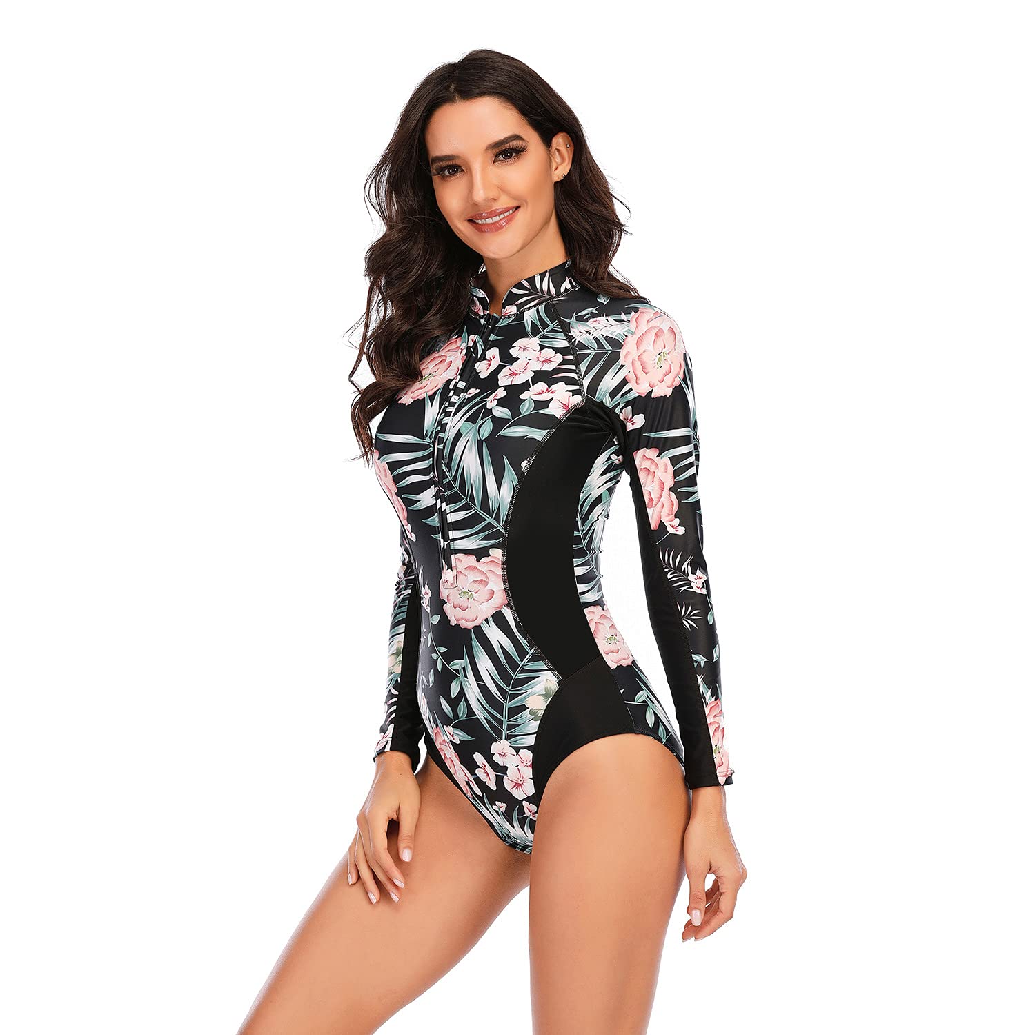Donna Rash Guard Un Pezzo Rash Guard Swimsuits Surfing Diving Suits Swimwear per Le Donne(Multicolore-395)