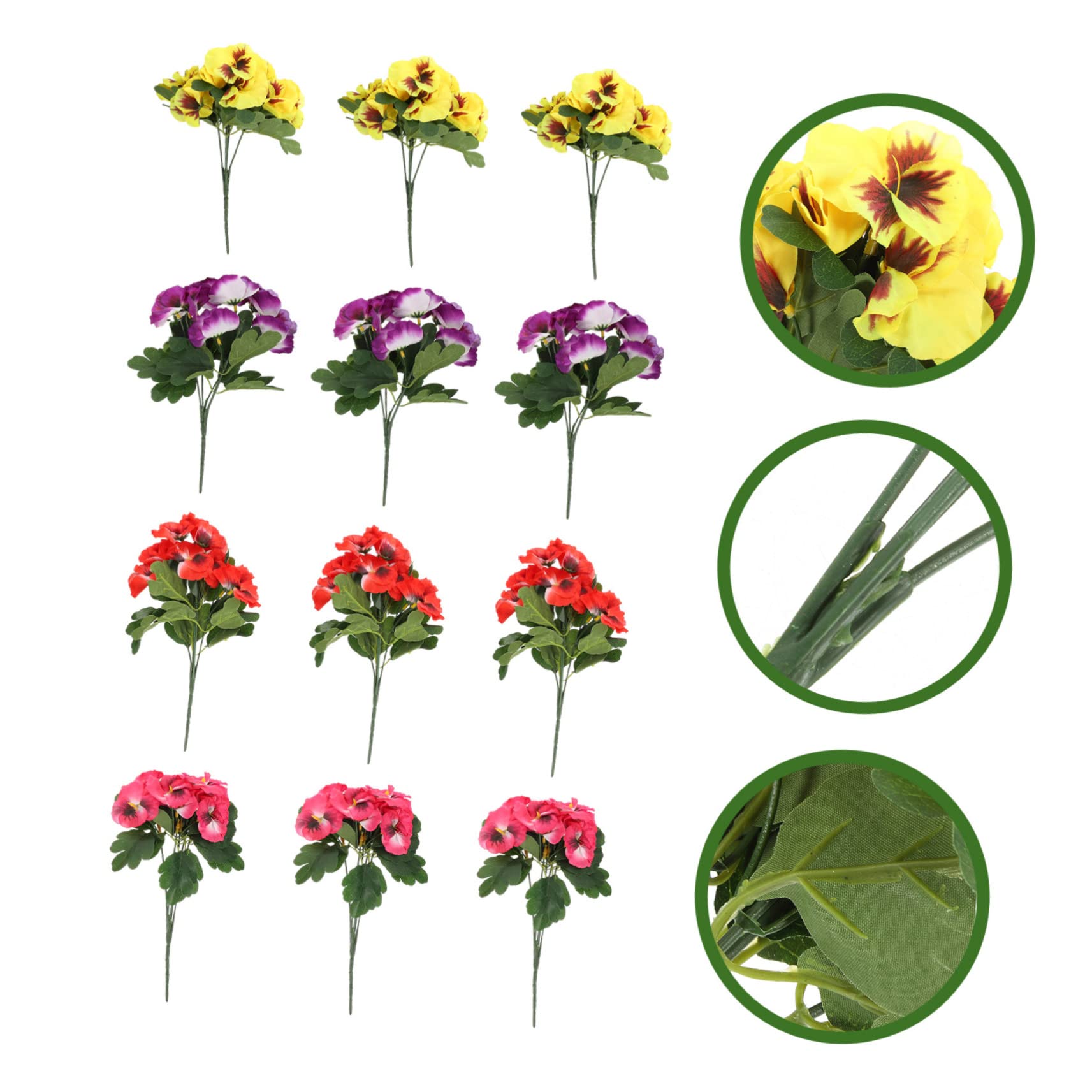Amosfun Künstliche Pflanzen 12 Stück aus Kunststoff und Seidenstoff Realistische Blumensträuße für Wohnraumdekoration und Vasen Langanhaltender Künstlicher Blumenschmuck für Zuhause