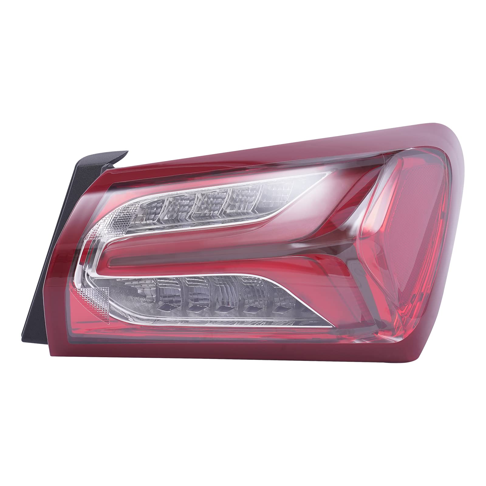 WsrrLun LED Tail Light Assembly for Chevrolet Malibu 2019 2020 2021 2022 Right Passenger Side Rear Outer Tail Light Replacement Clear&Red Lens Black