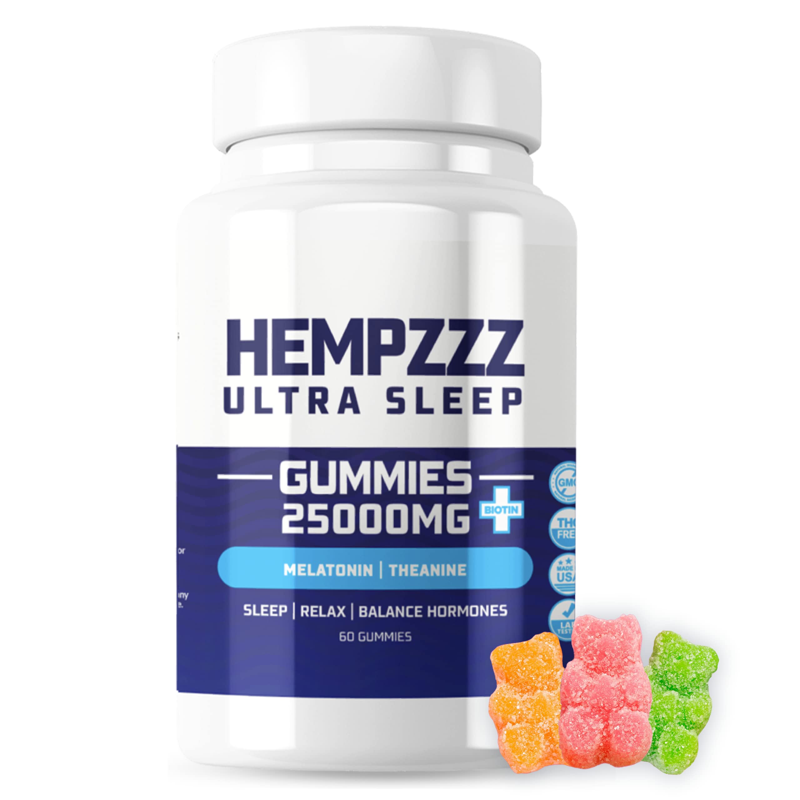 Buy HempZZZ 25000 MG - Hemp Gummies for Deep with Biotin, Melatonin and