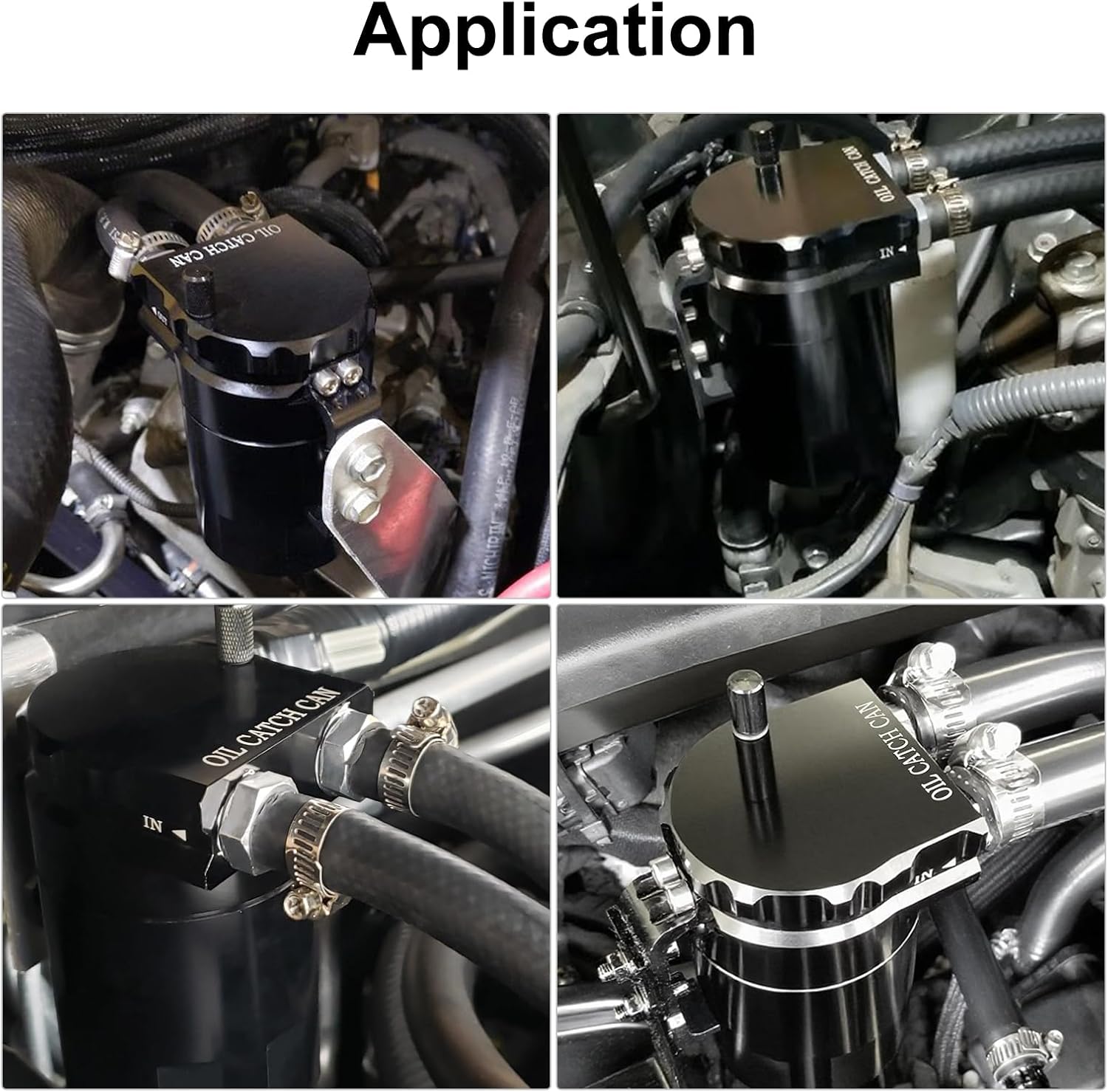 Oil Catch Can Kit, 300ml Universal Baffled Catch Can Air Oil Separator Tank with 2.6FT NBR Fuel Hose for PCV System Aluminum Black