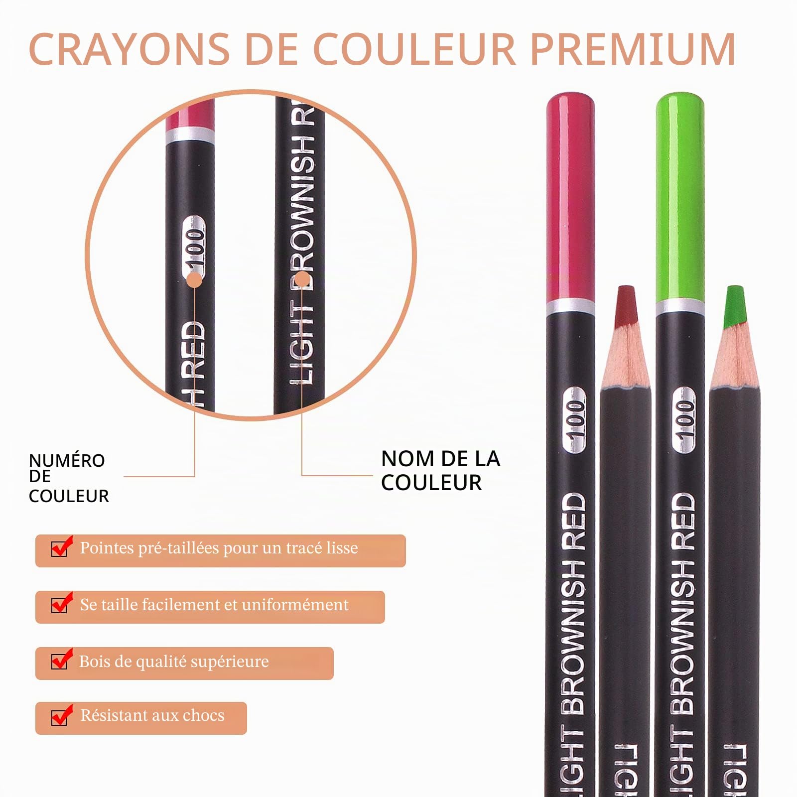 Vozuna 120 crayons de couleur zippés parfaits pour le dessin, l'esquisse, l'ombrage et la coloration, crayons de couleur vibrants pour adultes et artistes professionnels