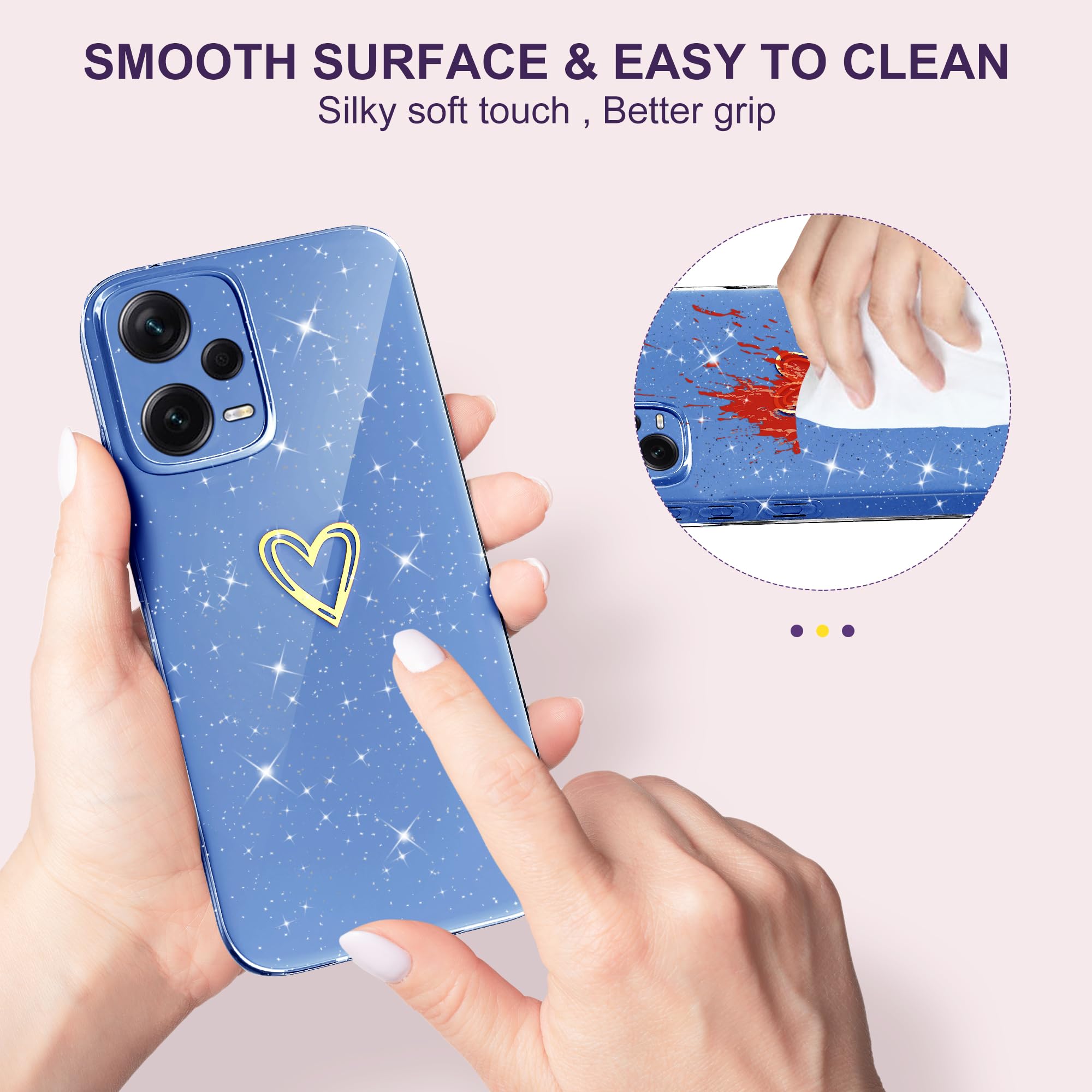 XINYEXIN Cover Glitter per Xiaomi Redmi Note 12 Pro Plus 5G / 12 Pro