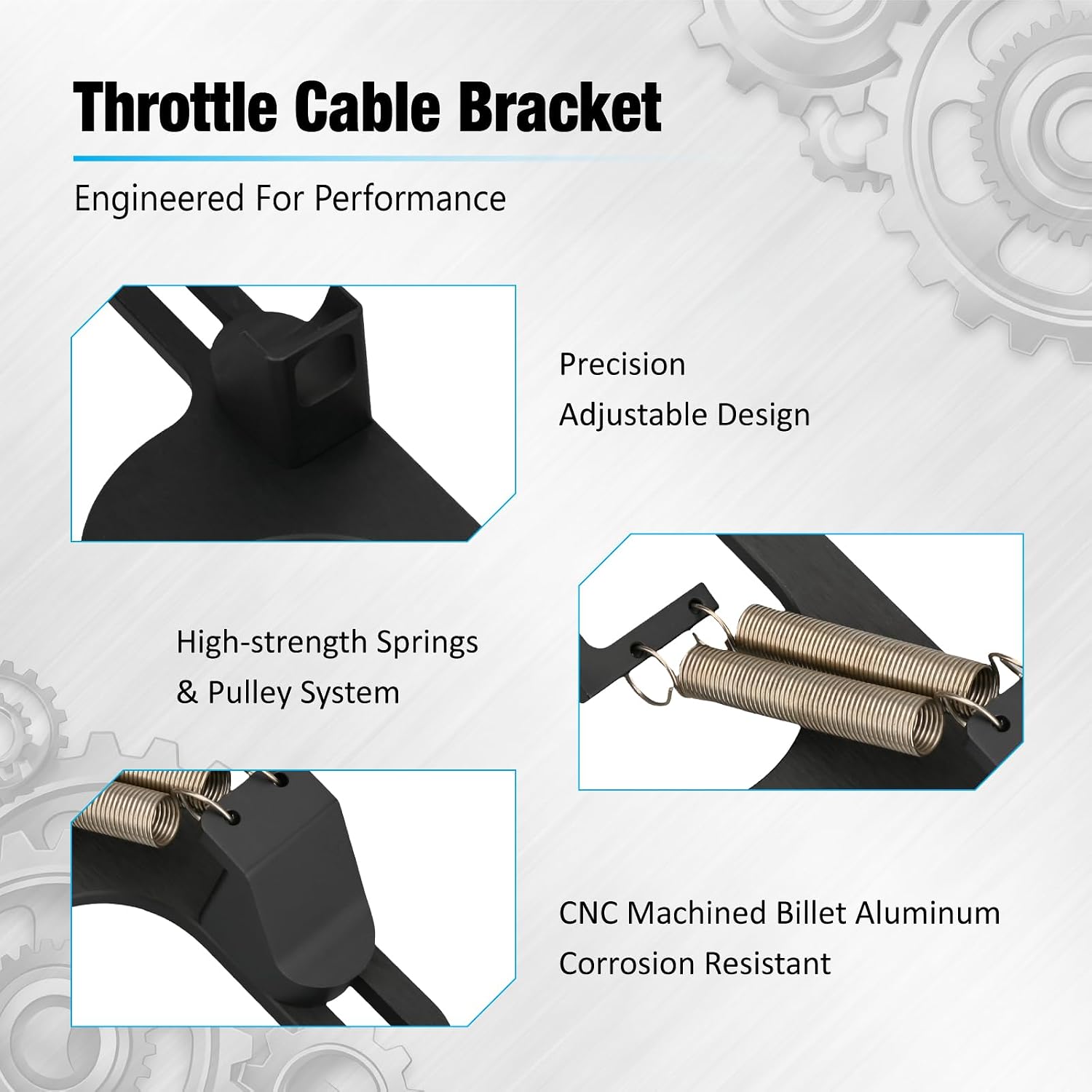 Throttle Cable Bracket 4150 4160 Series Throttle Brackets Billet Adjustable Aluminum Carburetor Bracket Black