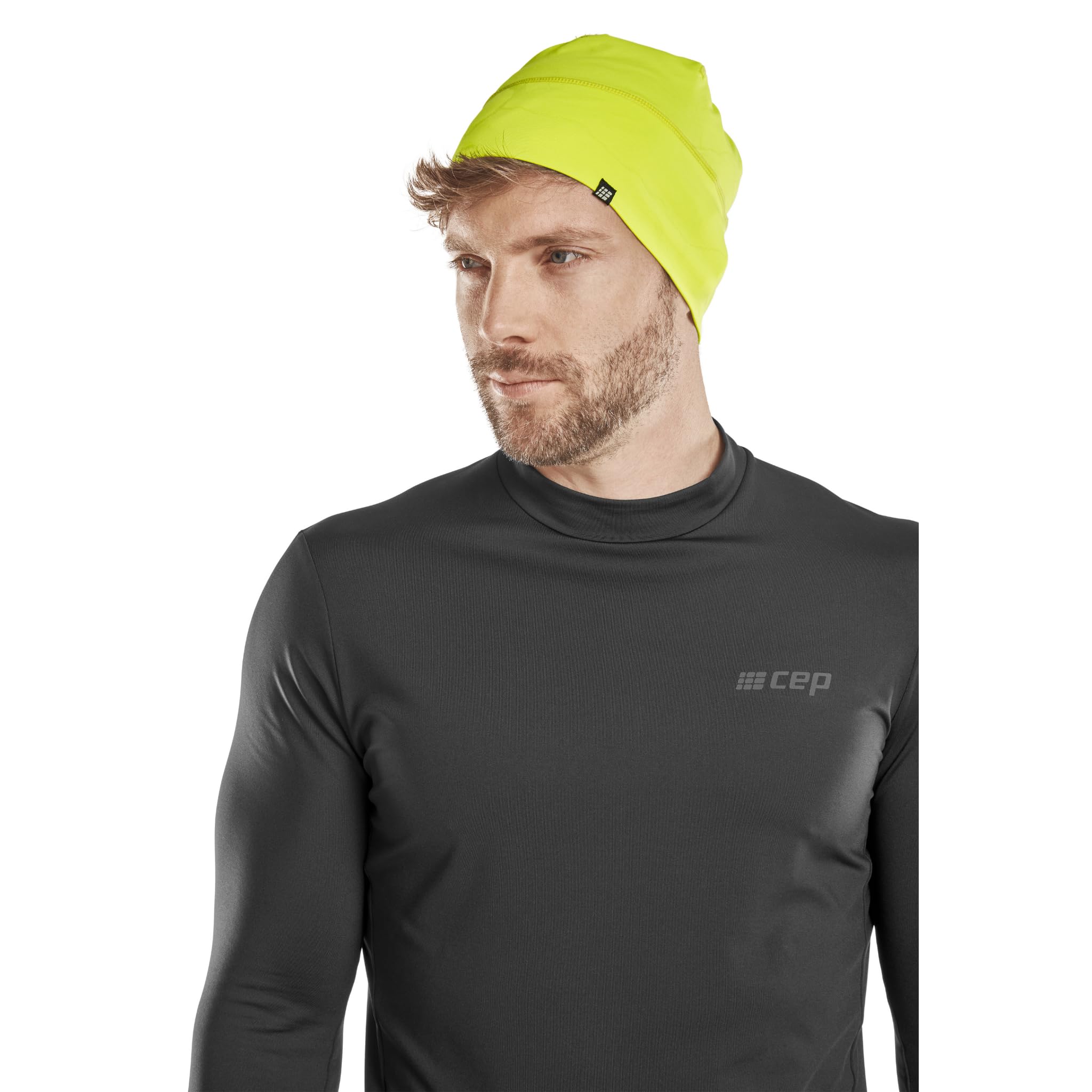 CEP - Winter Beanie - Atmungsaktive Laufmütze Reflective für Damen und Herren | Reflektierende, rutschfeste Beanie Mütze gegen Kälte | Sport Mütze mit Wärmeisolation neon gelb