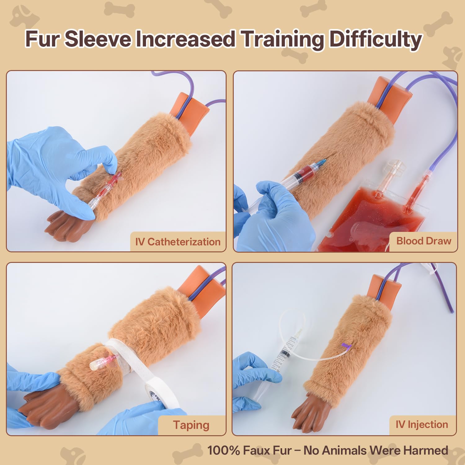 Fur Pet Canine IV Practice Kit per la pratica del prelievo di sangue e