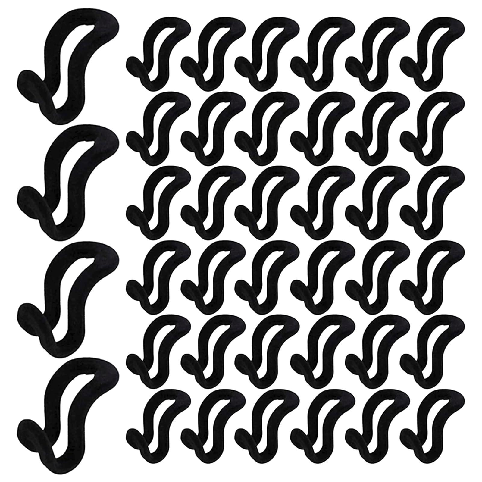 Jianglai Black Velvet Clothes Hanger Connector Hooks, Heavy Duty Space Saver, Extender Clips, Durable Premium Non-Slip Cascading Hooks For Closet, 40 Pcs