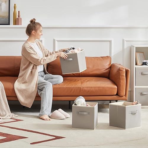 Miniatura 7 de Lifewit cubos para plegables de 11pulgadas para almacenaje, contenedores de tela plegables, cestos organizadores para estantes, juego de 6unidades,