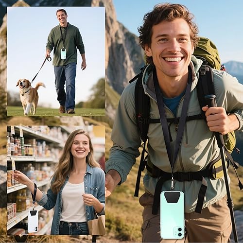 Miniatura 13 de SHANSHUI Cordón para teléfono, correa para el cuello y correa de muñeca universal para anclaje de teléfono, compatible con todos los teléfonos