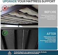 Vista 5 de Bunkie Board Queen - Heavy Duty Reinforced Wood Bed Boards for Under Mattress, Universal Sleeper Sofa Support Board with Anti-Sag Design for Metal