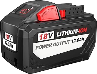 18V 12.0 AH Replacement for Milwaukee Electric Tools M18 High Output HD12.0 Battery Pack Compatible with All Power 18V Milwaukee Power+ Tools