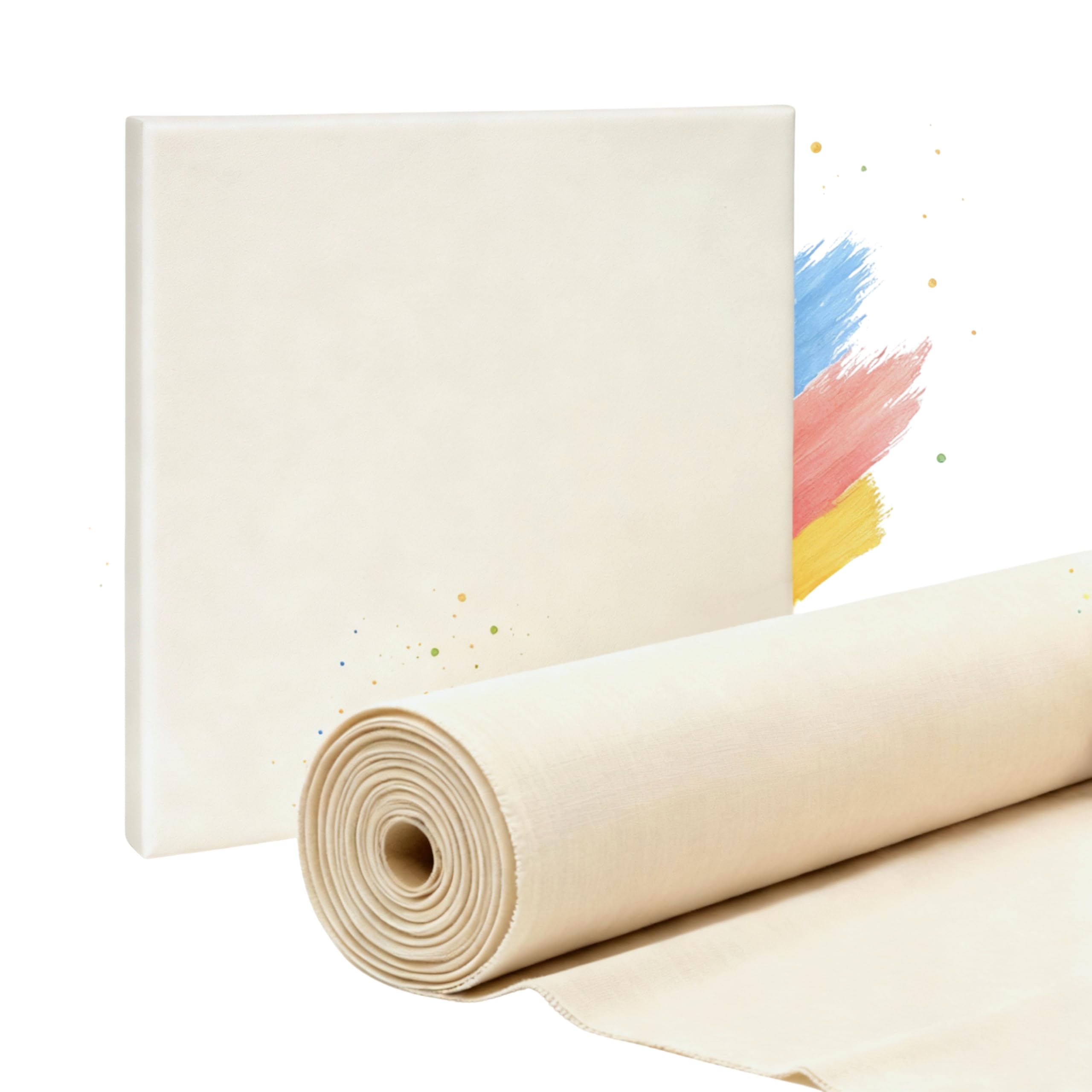 BANVAS Premium Leinwandstoff Baumwolle 280 g/m² – Ungrundierte, reißfeste Künstlerleinwand 160 cm × 5 m - 100% Raw Cotton Leinwandstoff - Maluntergrund für Acryl, Öl & Mixed Media