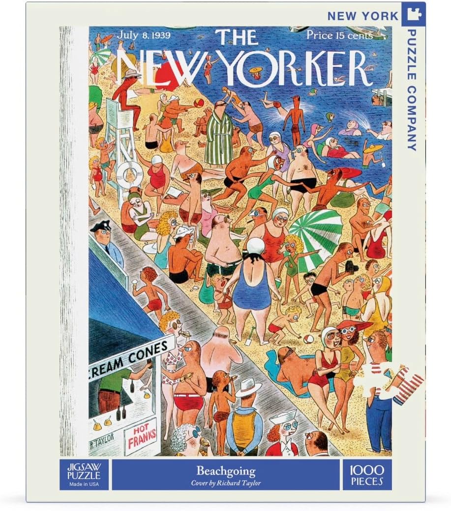New York Puzzle Company - New Yorker Beachgoing - 1000 Piece Jigsaw Puzzle