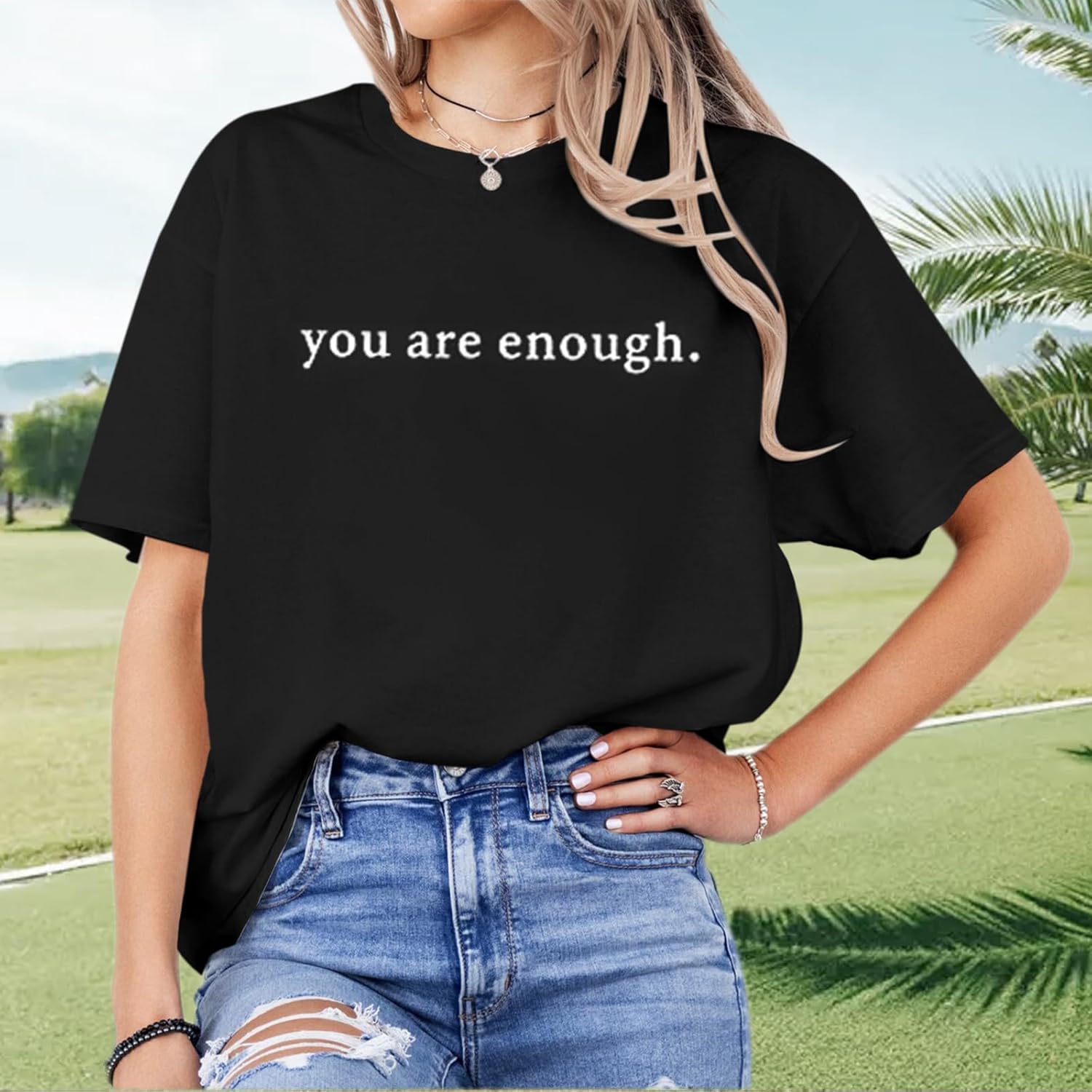 Dear Person Behind Me Shirt You are Enough Mental Health T Shirt Inspirational Shirts for Women Positive Tees Tops - Image 3