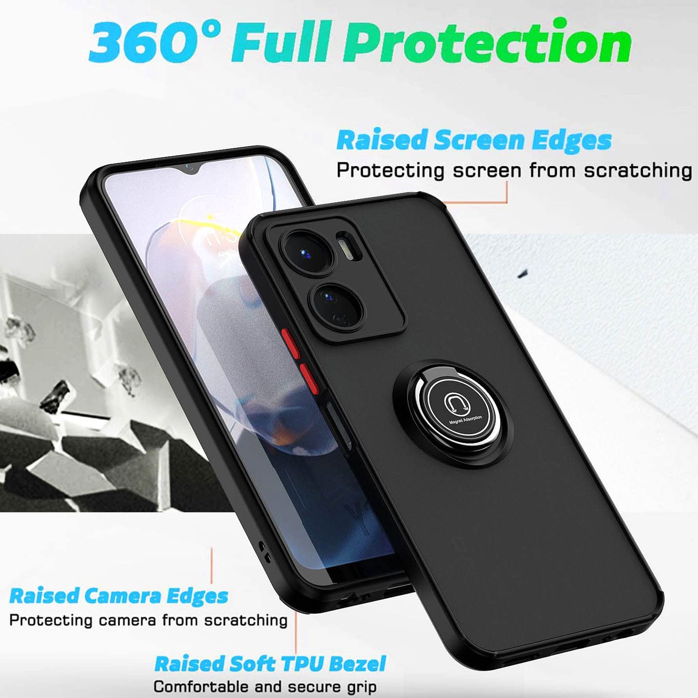 BORYA Cover per OPPO A58 4G, Ultra Sottile Antiurto Morbida Silicone TPU Bumper Custodia, Elegante Placcatura Phnom Penh Lusso Leggero Anticaduta Case, Nero