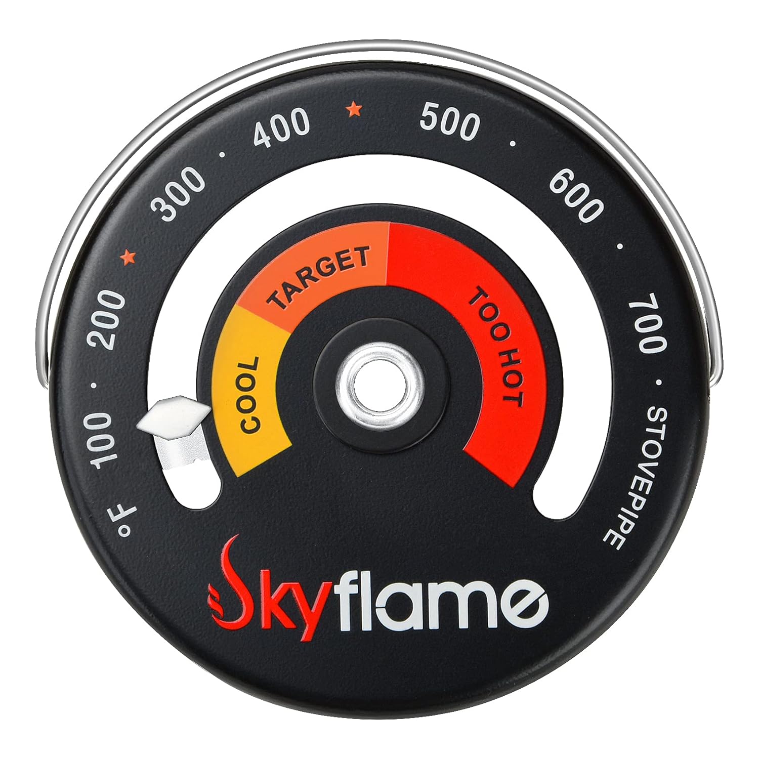 Skyflame Wood Stove Thermometer, Magnetic Chimney Flue Pipe Meter with Large Dial for Keeping Your Stoves from Overheat by Wood/Gas/Pellet