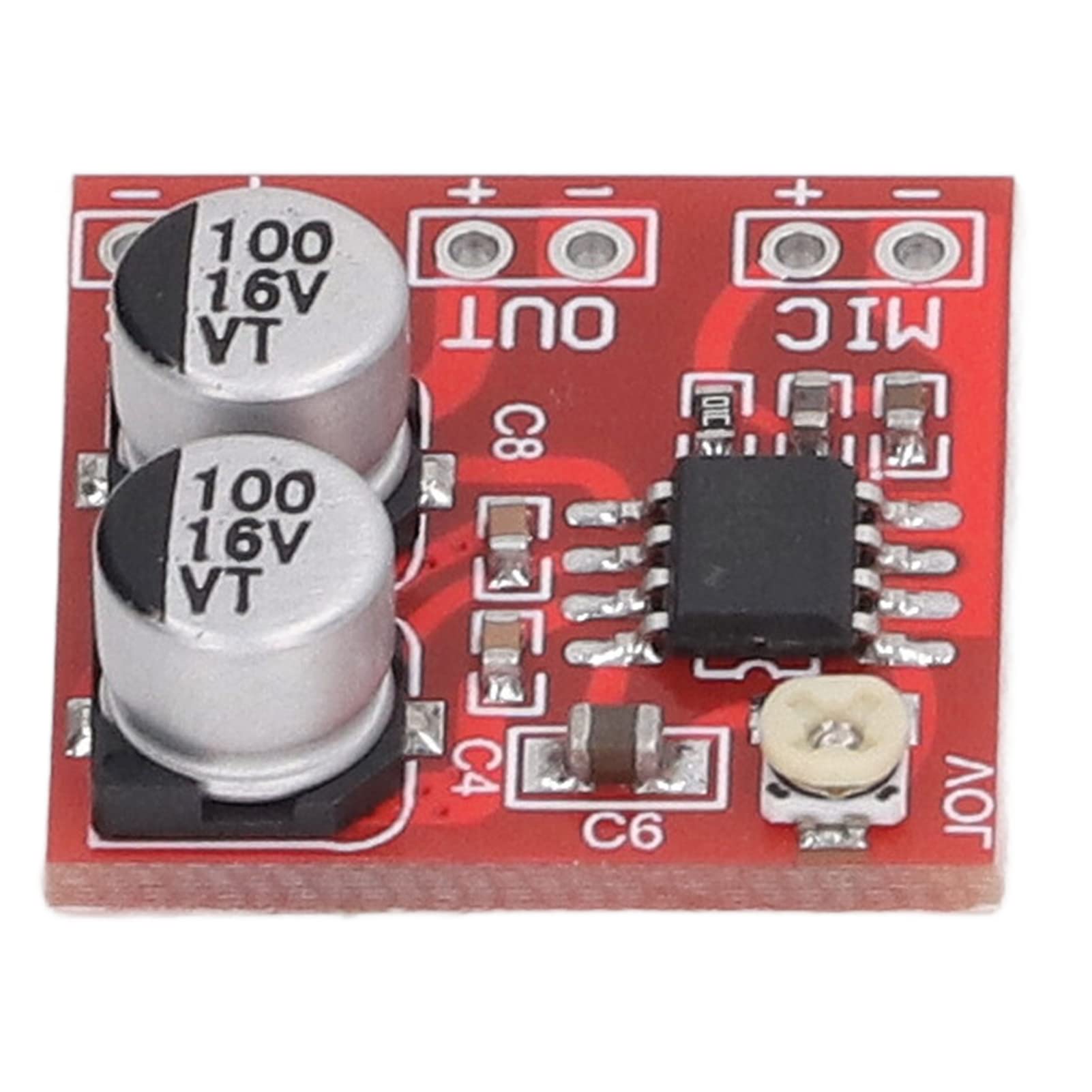 Eujgoov 5Pcs DC 4V-12V Module Amplificateur de Microphone LM386 Carte Amplificateur à Gain Réglable pour Microphone Electret