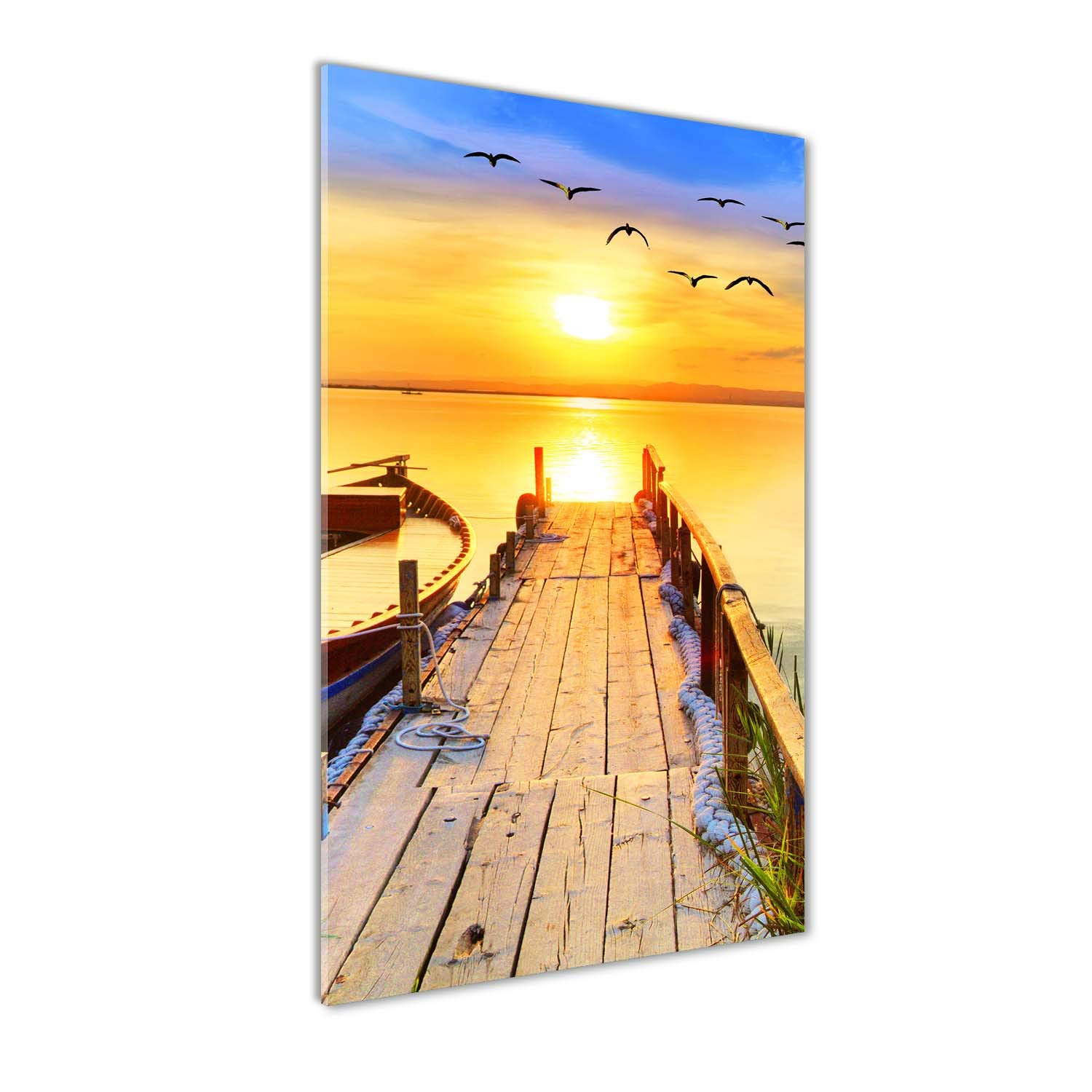 Impression sur verre 50x100 cm tableau panoramique de paysage lac multicolore