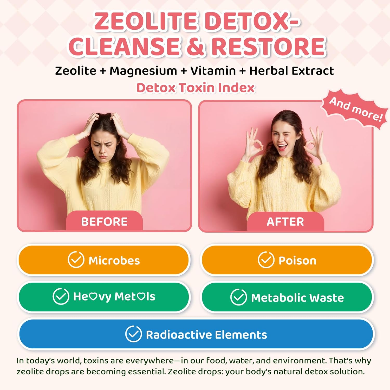 Zeolite Detox for Kids & Adults, Zeolite Clinoptilolite Liquid with Magnesium, Vitamin B12, C, D3, Chlorella & Cilantro Leaf Extract for Gut Support & Speech, Immune, Bone, Energy, Strawberry, 2 Fl Oz - Image 5