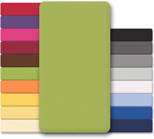 CelinaTex Prześcieradło z gumką z dżerseju Lucina 200 x 200-200 x 220 cm zielone 100% bawełna czesana do 26 cm wysokości materaca Oeko-TEX