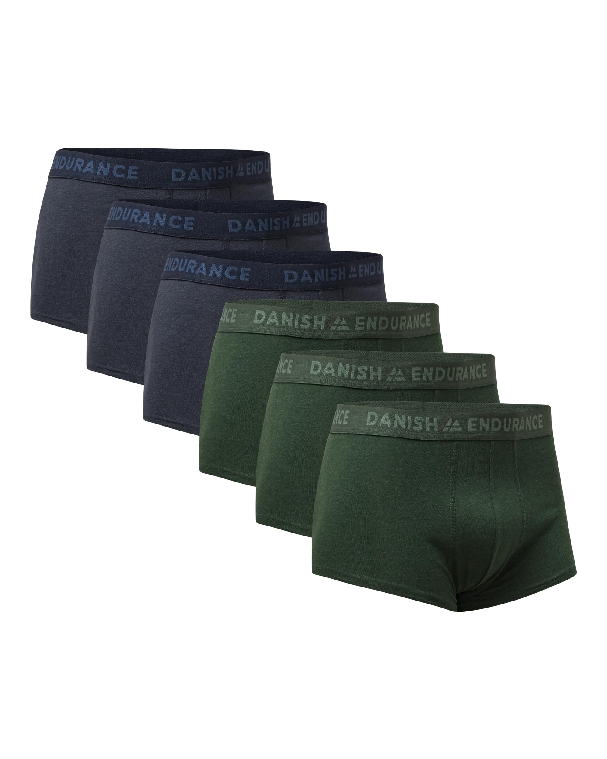 DANISH ENDURANCE Men's Short Cotton Trunks, Soft Mens Boxer Shorts, Stretch Fit, Tag-Free, Comfortable Underwear, 6-Pack