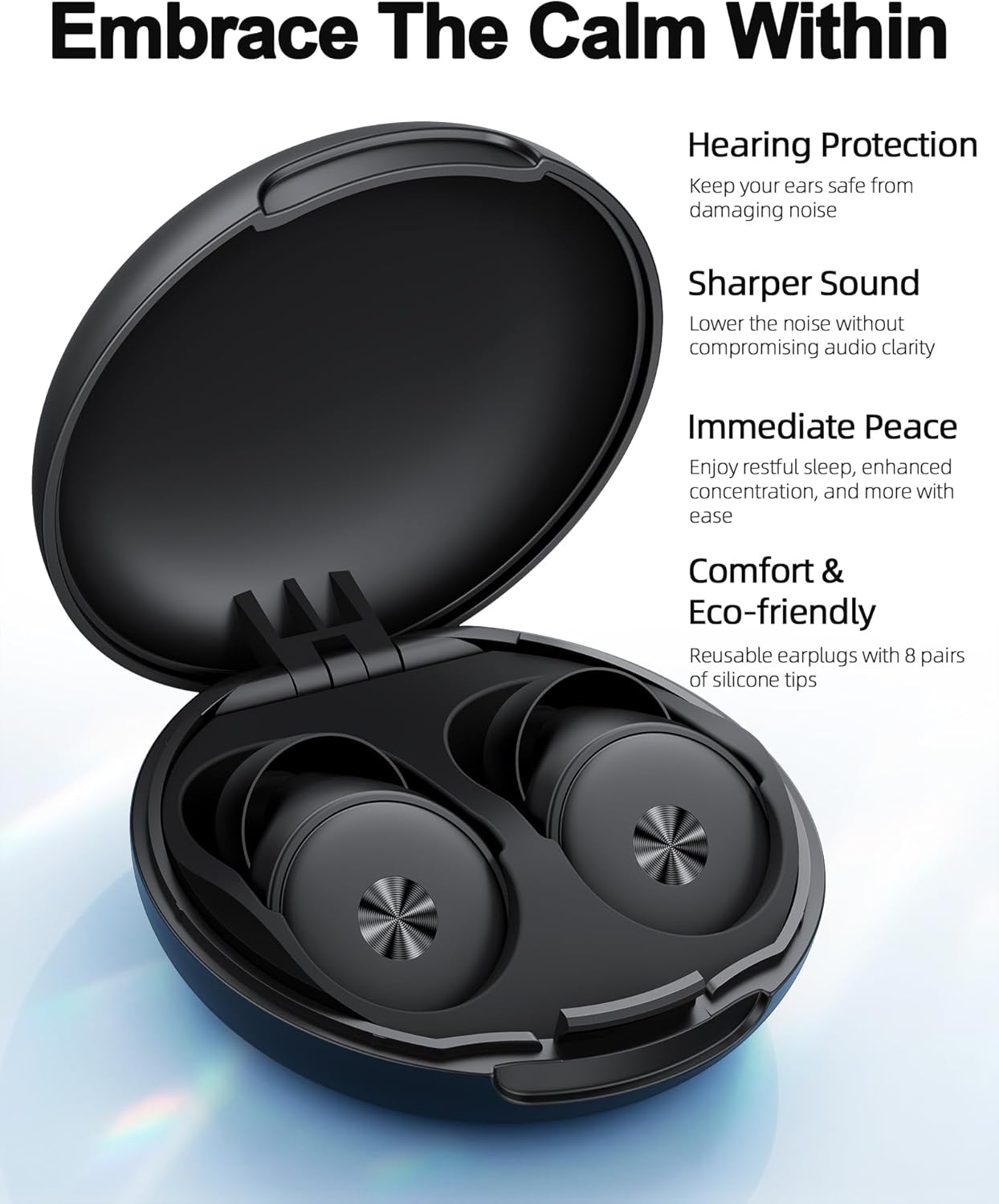 Ear Plugs for Sleeping 55dB Noise Cancelling Ear Plug with 7 Tips, 0.1Oz UltraComfy Ear Plugs for Noise Reduction for Concerts, Side Sleeper, Focus, Snoring, Silicone Reusable Earplug with Case thumbnail