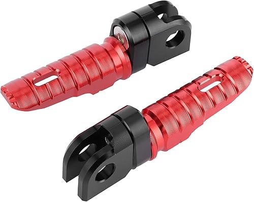 Miniatura 6 de Acouto Par de estriberas delanteras Pedales de aleación de aluminio aptos para Ninja Z125 PRO Z250/SL Z400 Z900 (rojo) para clavijas delanteras