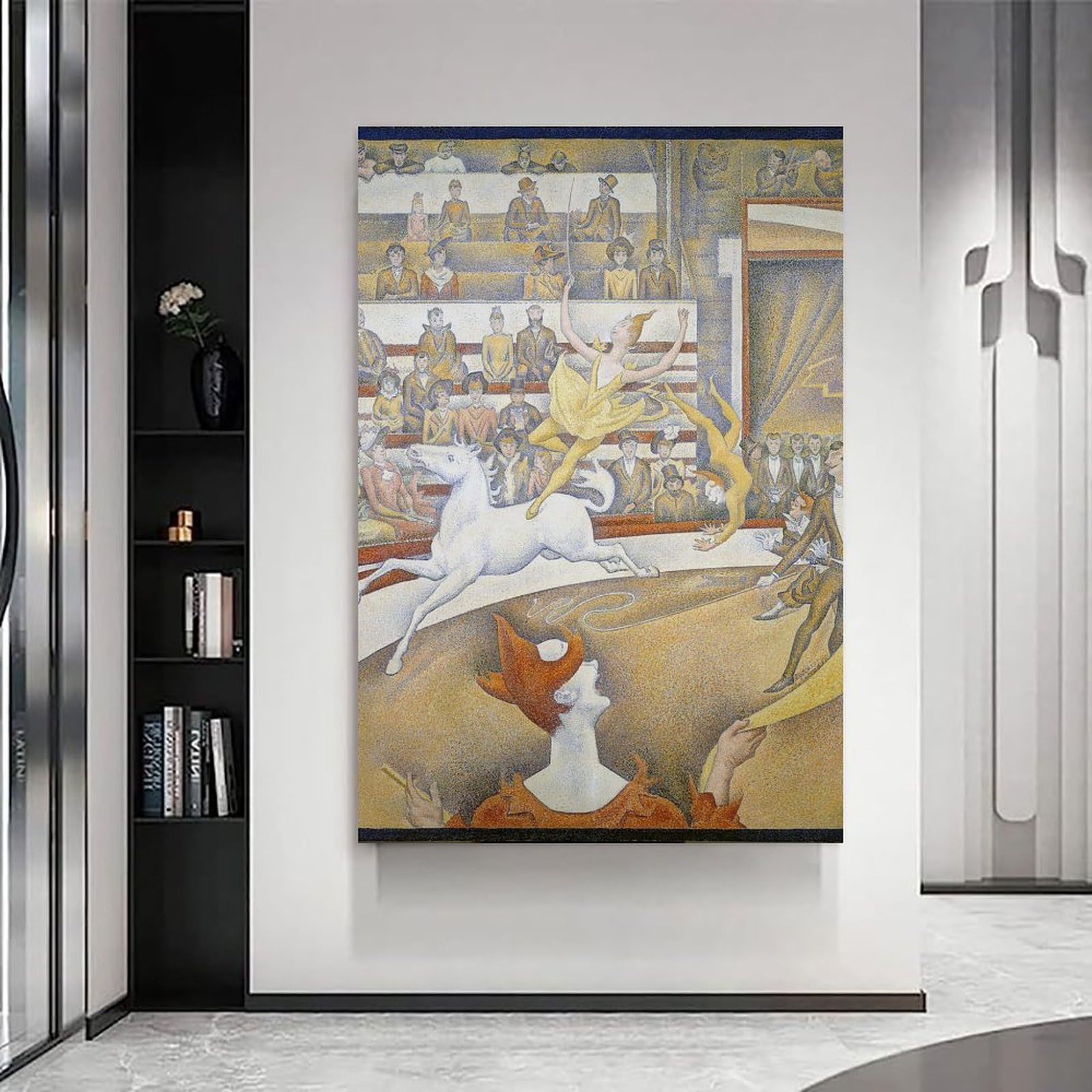 generisch The Circus by Georges Seurat, impresiones en lienzo modernas, pinturas decorativas para habitación de niños o niñas, murales para sala de estar y pinturas con motivos navideños 30,5 x 45,5