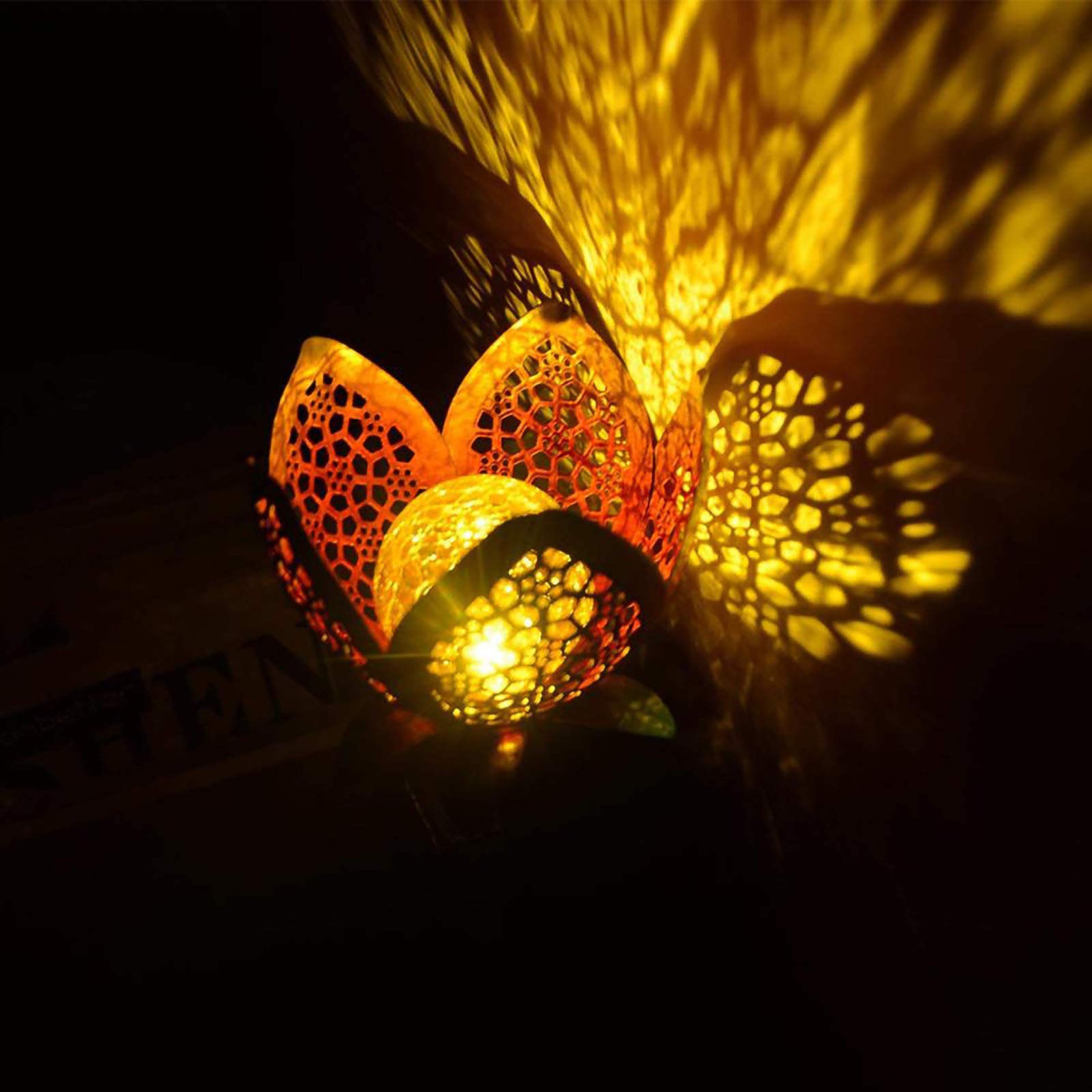 ALLOMN Lampade Solari da Esterni, 2 Pezzi Luci Solari, Lampade Solari da Giardino Design Grazioso Fiore per Piscina, Cortile, Vialetto, Patio, Alberi e IP65 Impermeabile