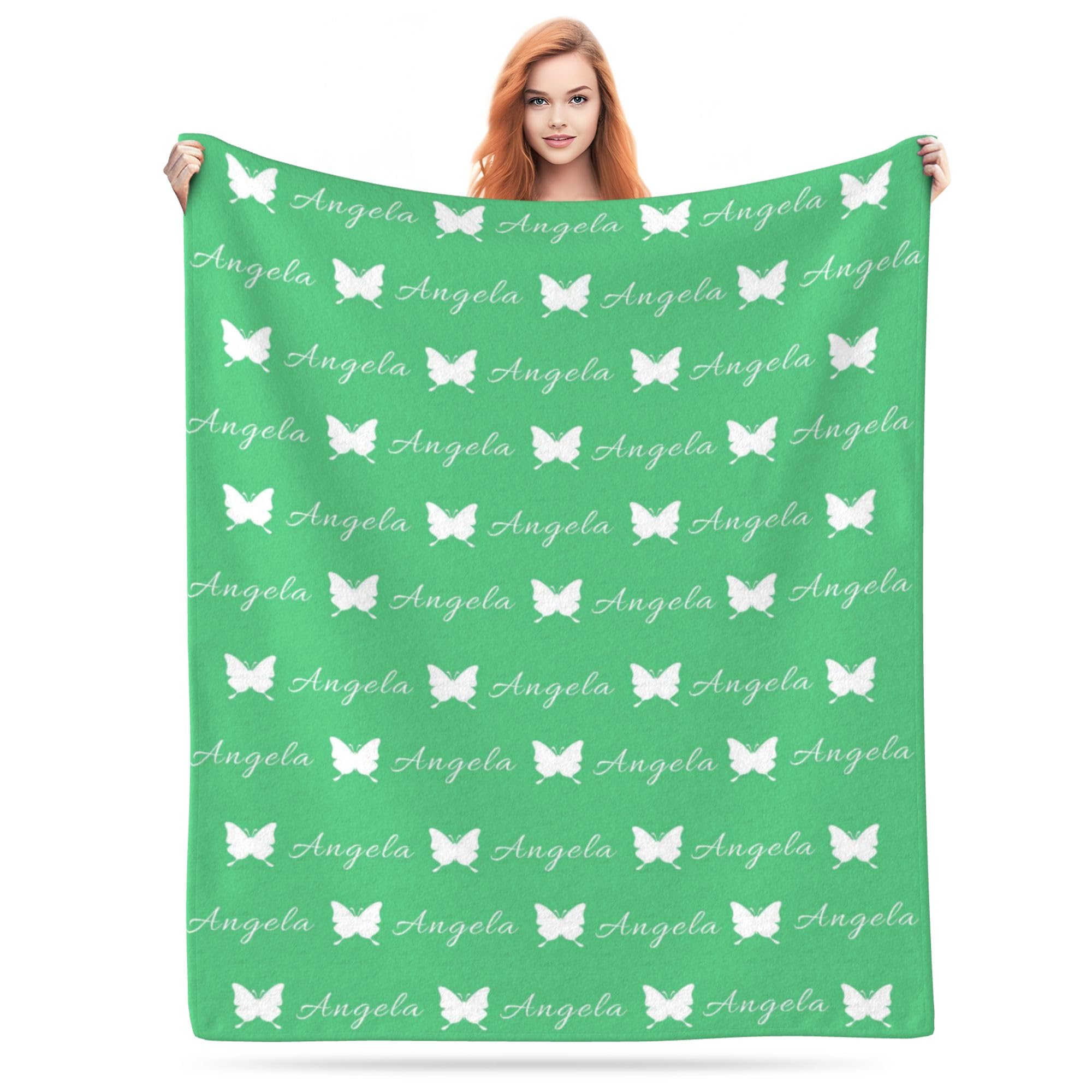 LMQJDZ Personalised Baby Blankets,Personalised Blanket for Kids Baby Adults Customised Name Blanket.Gifts for Baby Shower Birthday Easter Nursery Room Decor.