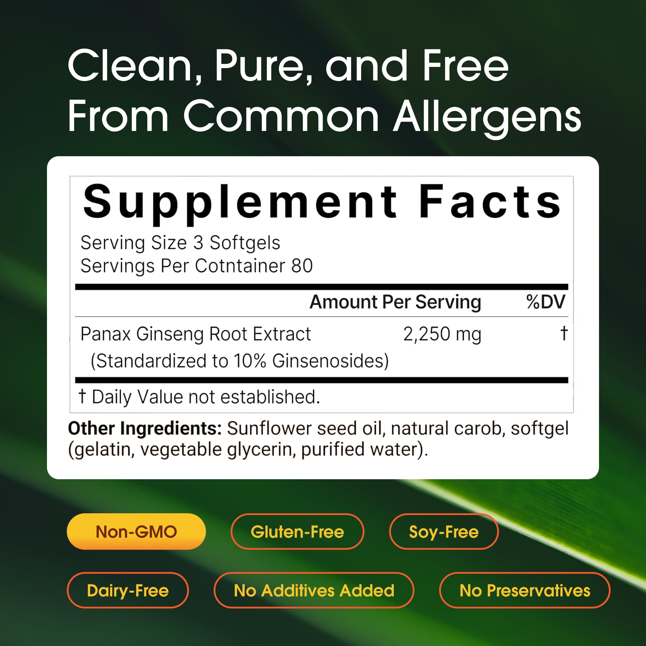 NatureBell Panax Korean Red Ginseng 2,250mg, 240 Softgels — Amazon image 3