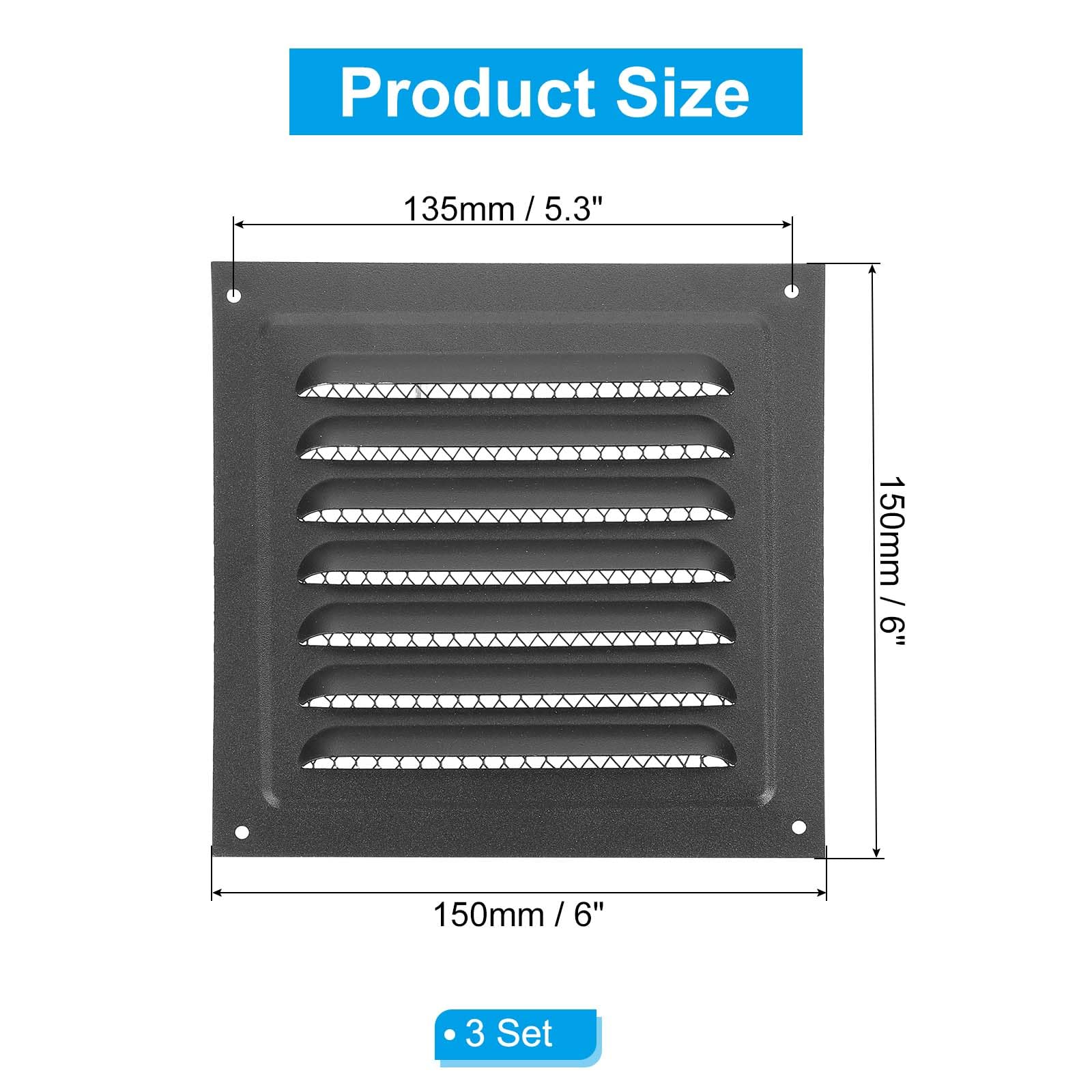 PATIKIL 6x6" Stainless Steel Gable Vent - Image 2