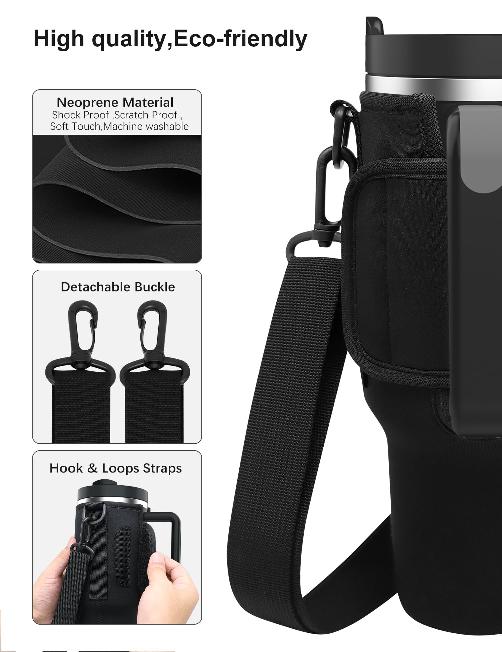 Schutzhülle Für Wasserflaschen Mit Tragegurt – 1,2 L, Neopren, Tasche Für Stanley Cup & Co.