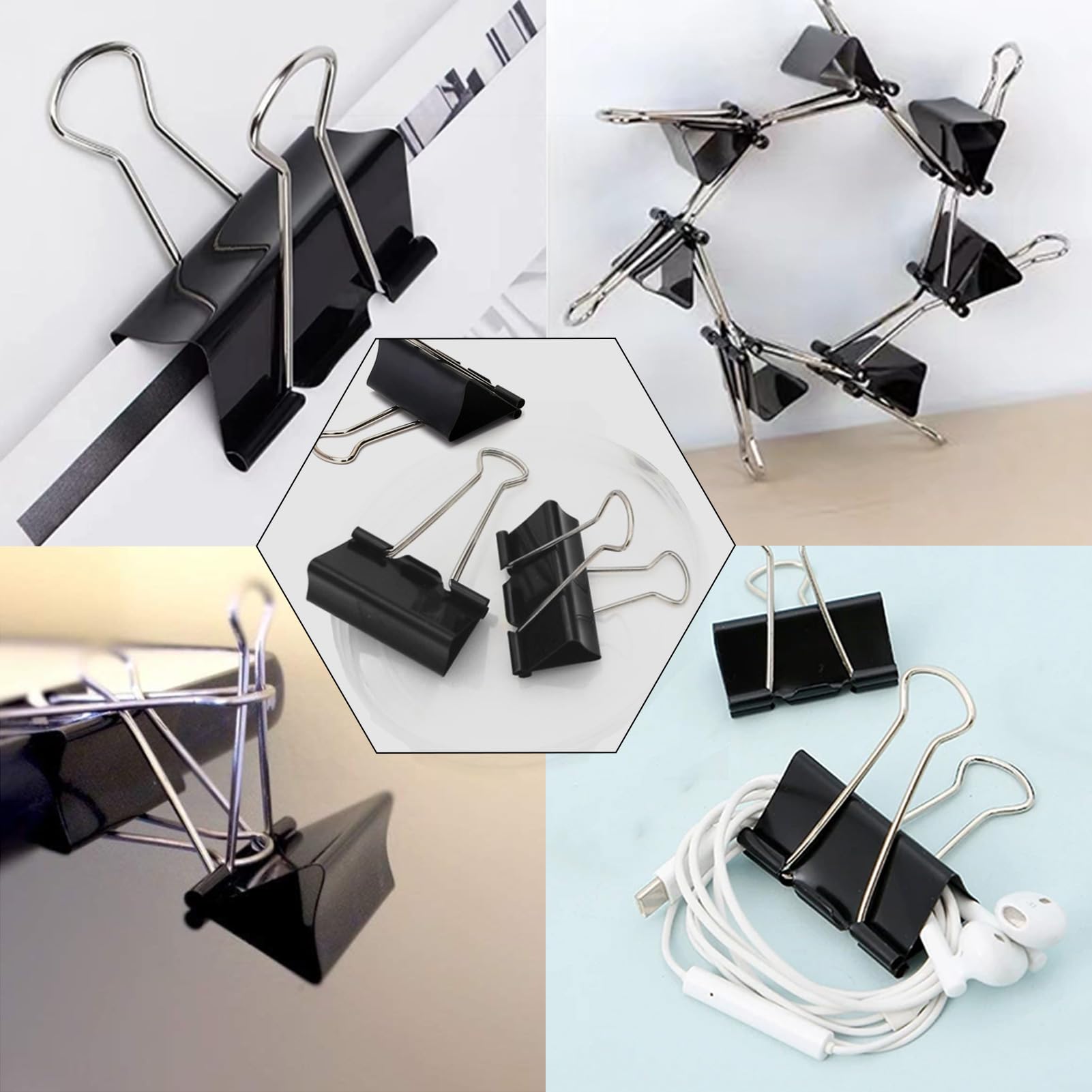 Clip per raccoglitori extra large da 5,1 cm (confezione da 72), morsetti per carta grandi con scatola di clip giganti per ufficio e casa