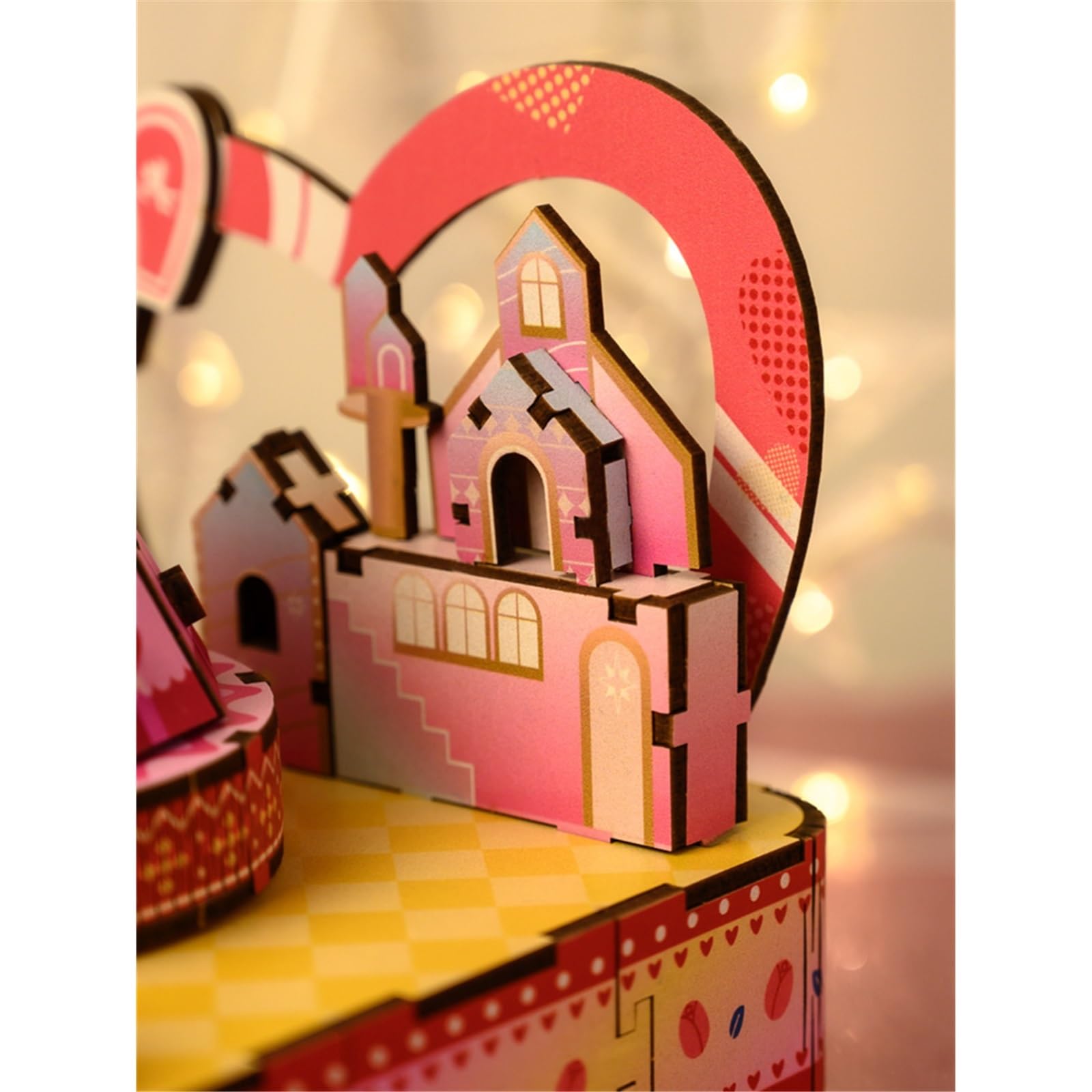 Caja de música Regalos Caja De Música De Rompecabezas Estéreo 3D, Caja De Música De Ocho De Madera DIY, Regalo Divertido De Cumpleaños