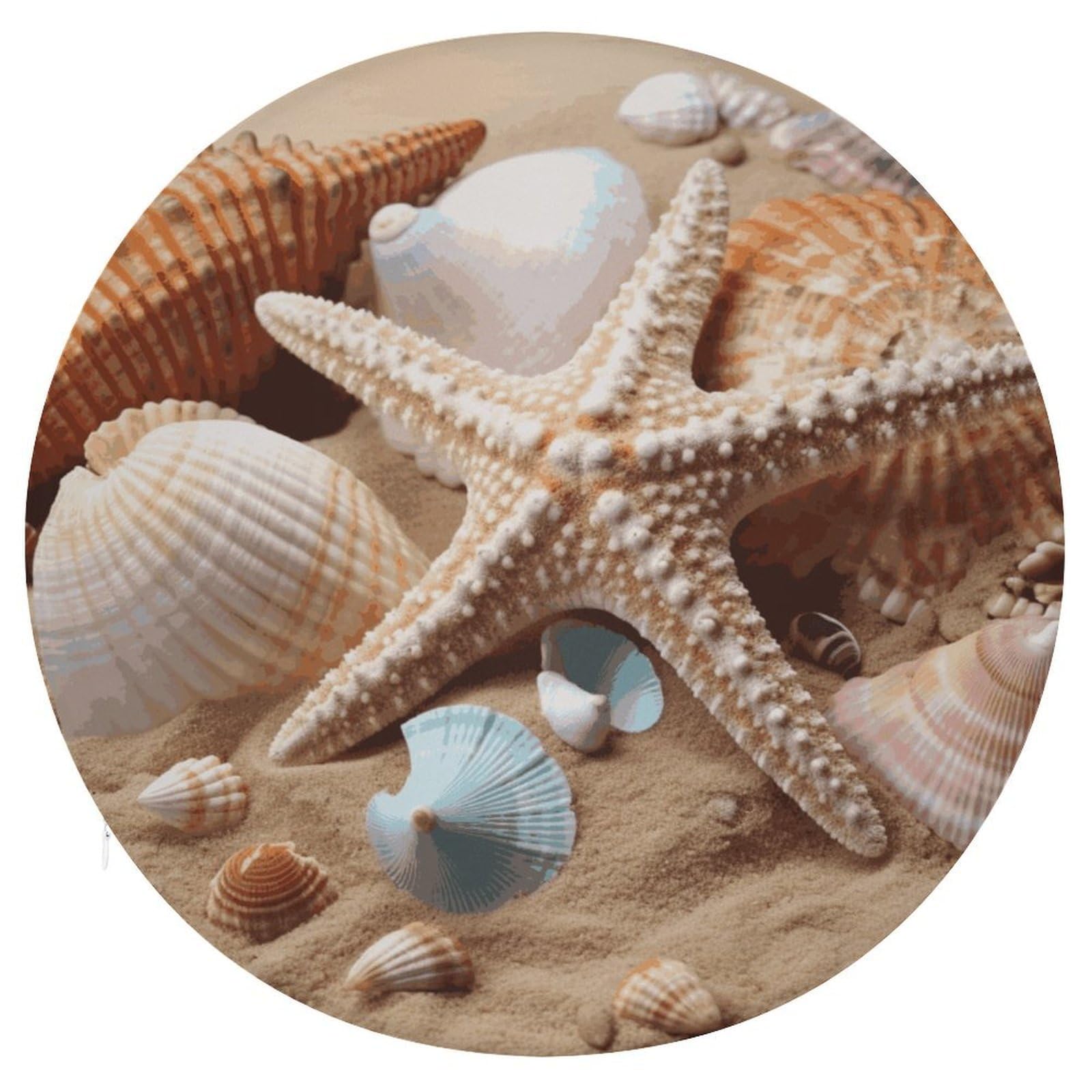 Adfgyerh Style Seashells Starfish Cushion Memory Foam Pillow Core，Seat Cushion Detachable Design，Chair Cushions Suitable For All Seasons, And Can Be Used In Offices, Dining Rooms, Homes, And Other Settings.