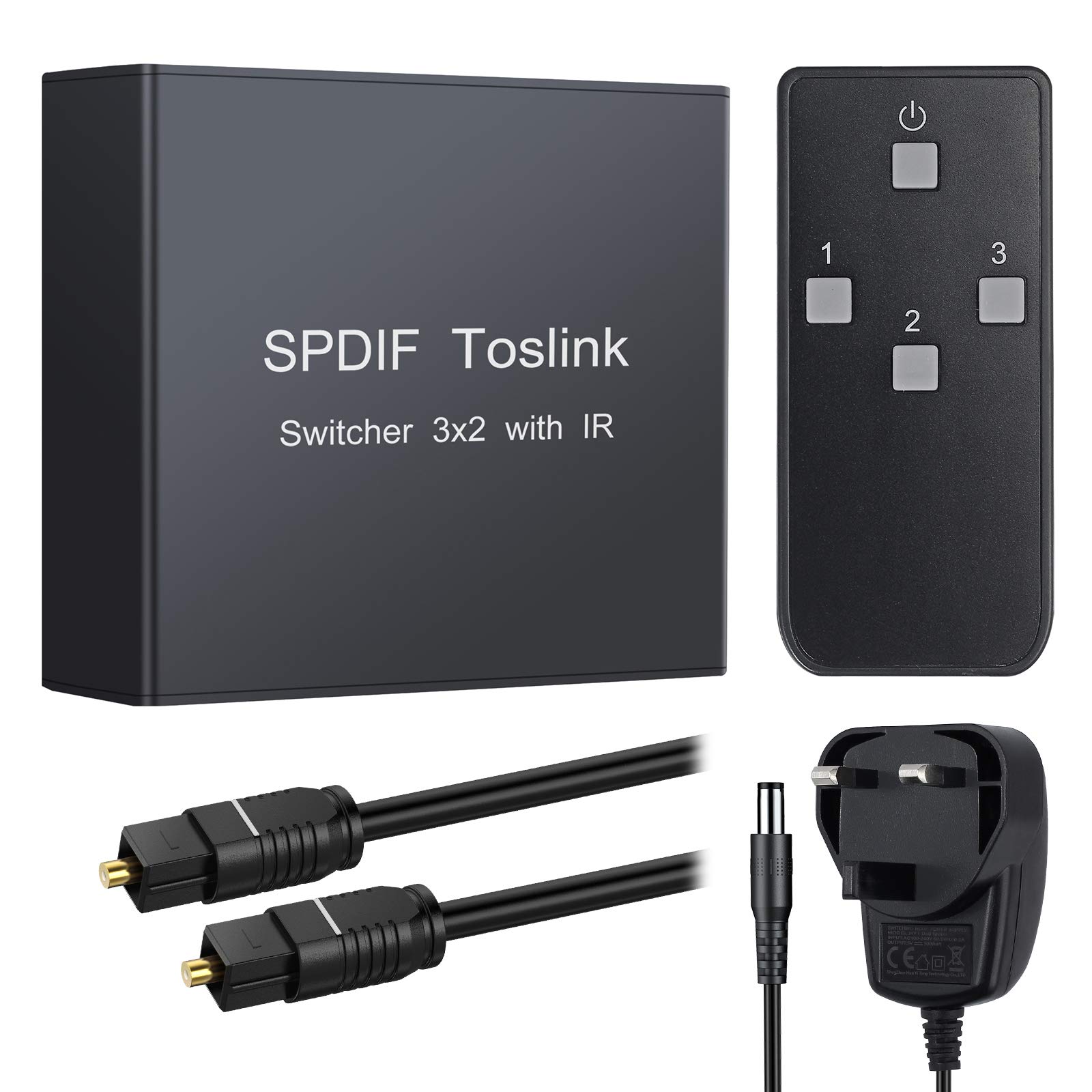 Buy Spdif Toslink Switcher, eSynic 3 in 2 Out Digital Optical Audio