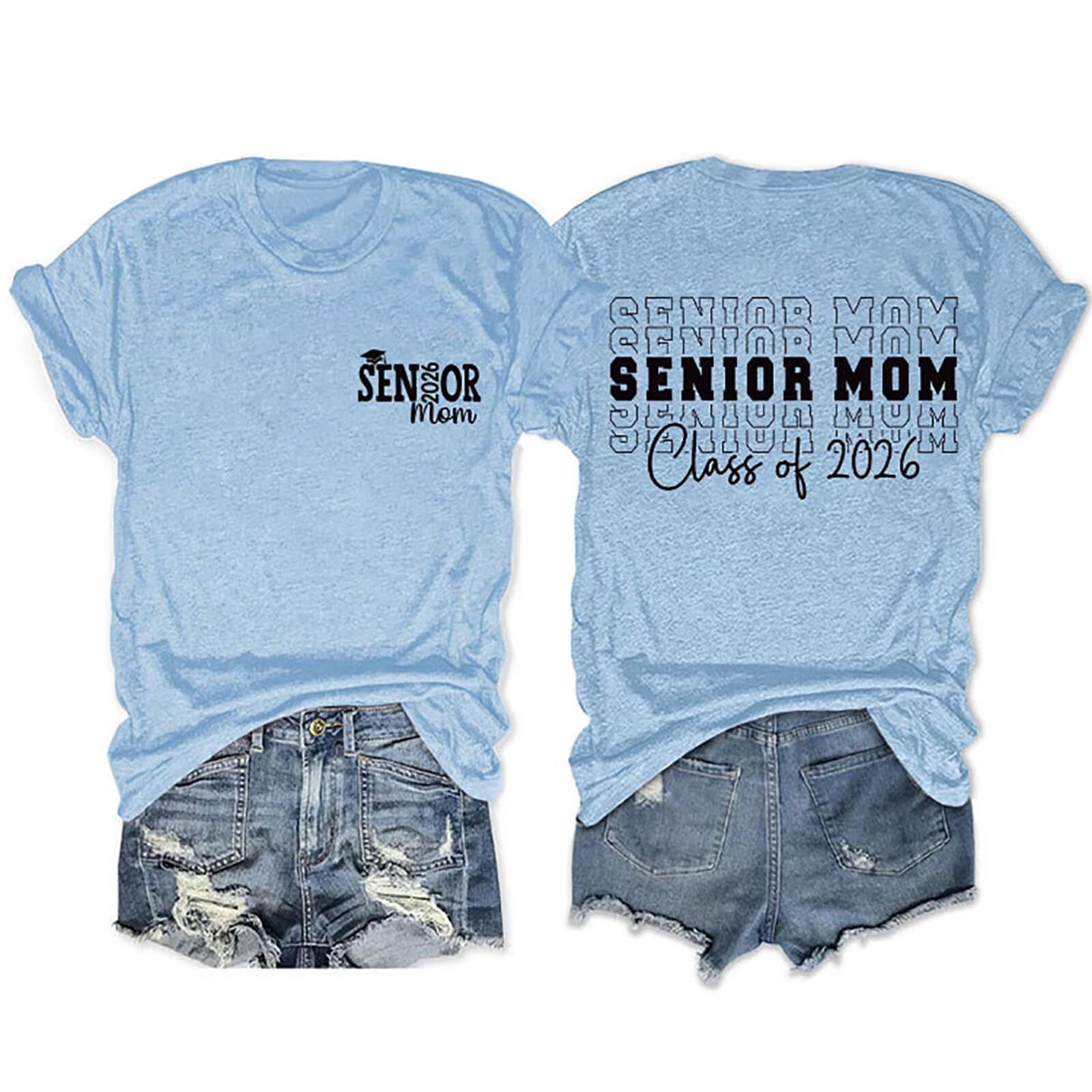 Shemiun Senior Mom Shirts Class of 2026 Tshirt for Women Funny ...