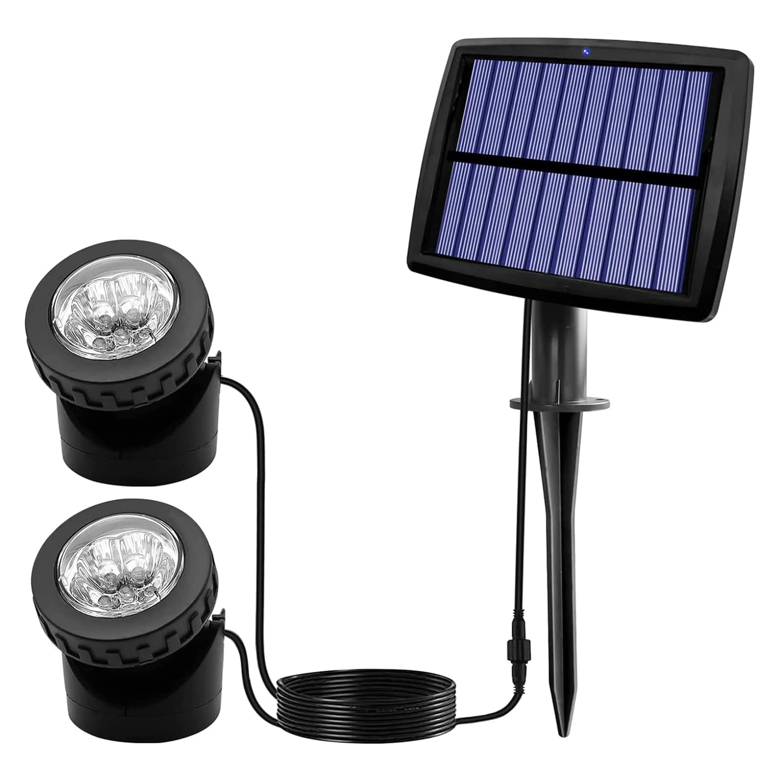 Justup Solar Teichbeleuchtung, LED Unterwasserstrahler Teich Licht Teichbeleuchtung mit IP68 wasserdicht, Auto Ein/Aus Landschaftsscheinwerfer Gartenbeleuchtung für Garten, Patio, Baum (2 Stücke)