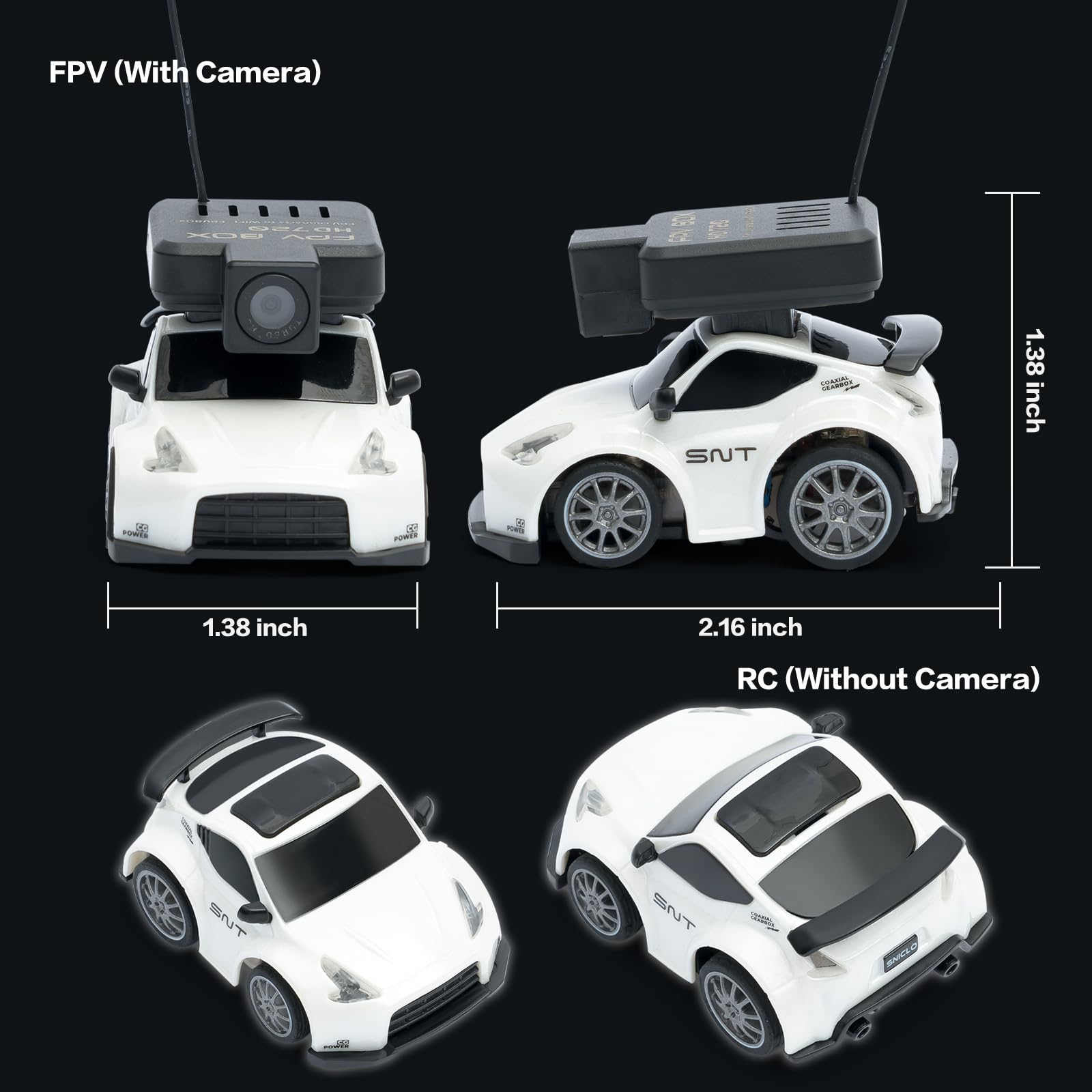 Fairrc Sniclo RC Cars 1/64 Remote Control Car with HD FPV Camera