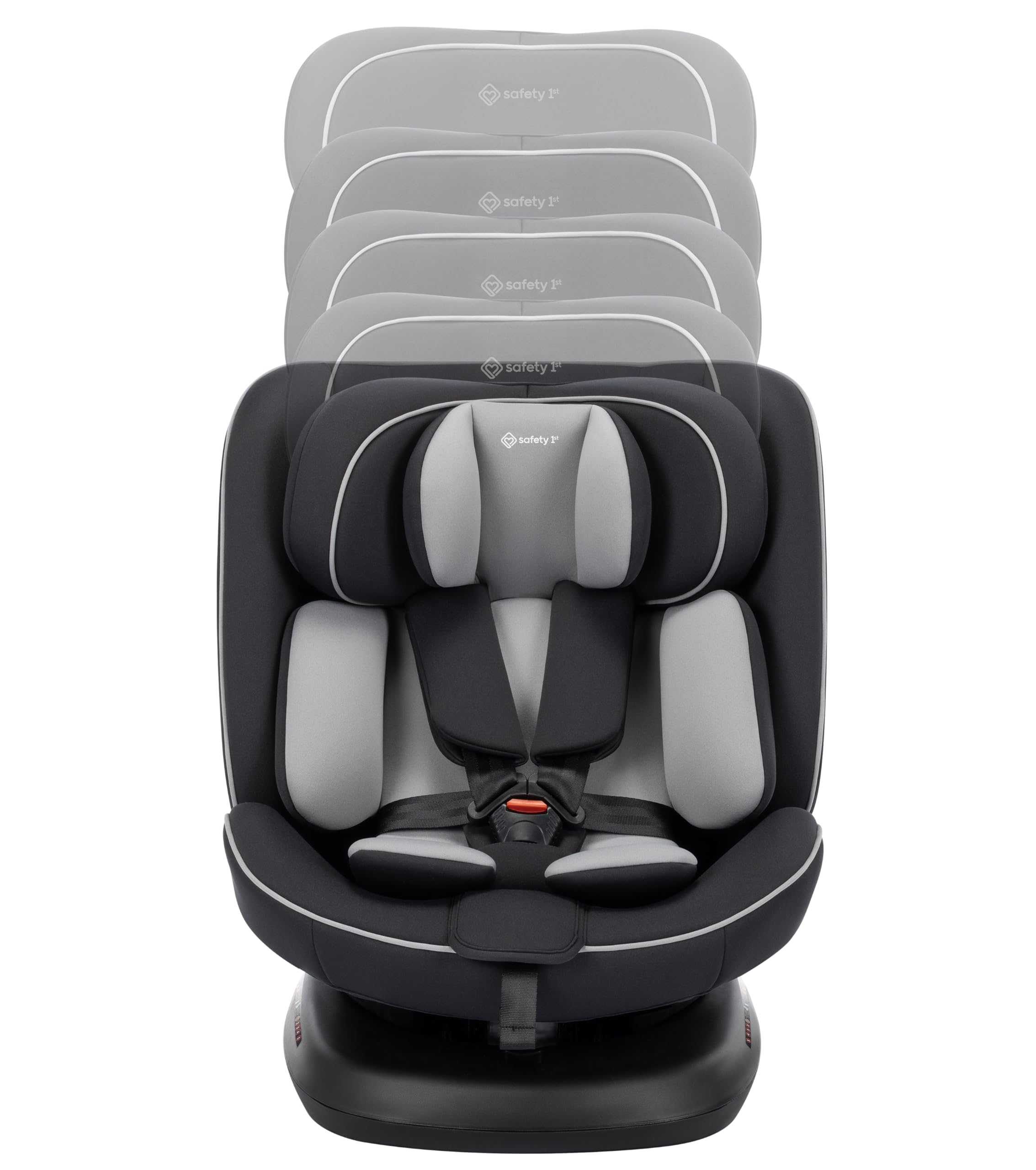 Safety 1st Cosmo i-Safe, Seggiolino Auto Girevole (Base), (0–12 Anni, 40–150 cm), Seggiolino Auto 0-36 Kg, Riduttore Neonato, 11 Posizioni Poggiatesta, Reclinabile 6 Posizioni, Leggero (5,6 kg), Nero