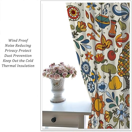 Miniatura 5 de Cortinas de ventana de pollo, ventanas de cocina, sala de estar, dormitorio, cafetería, gallo de granja, pollo, girasol, estilo pastoral, flores y