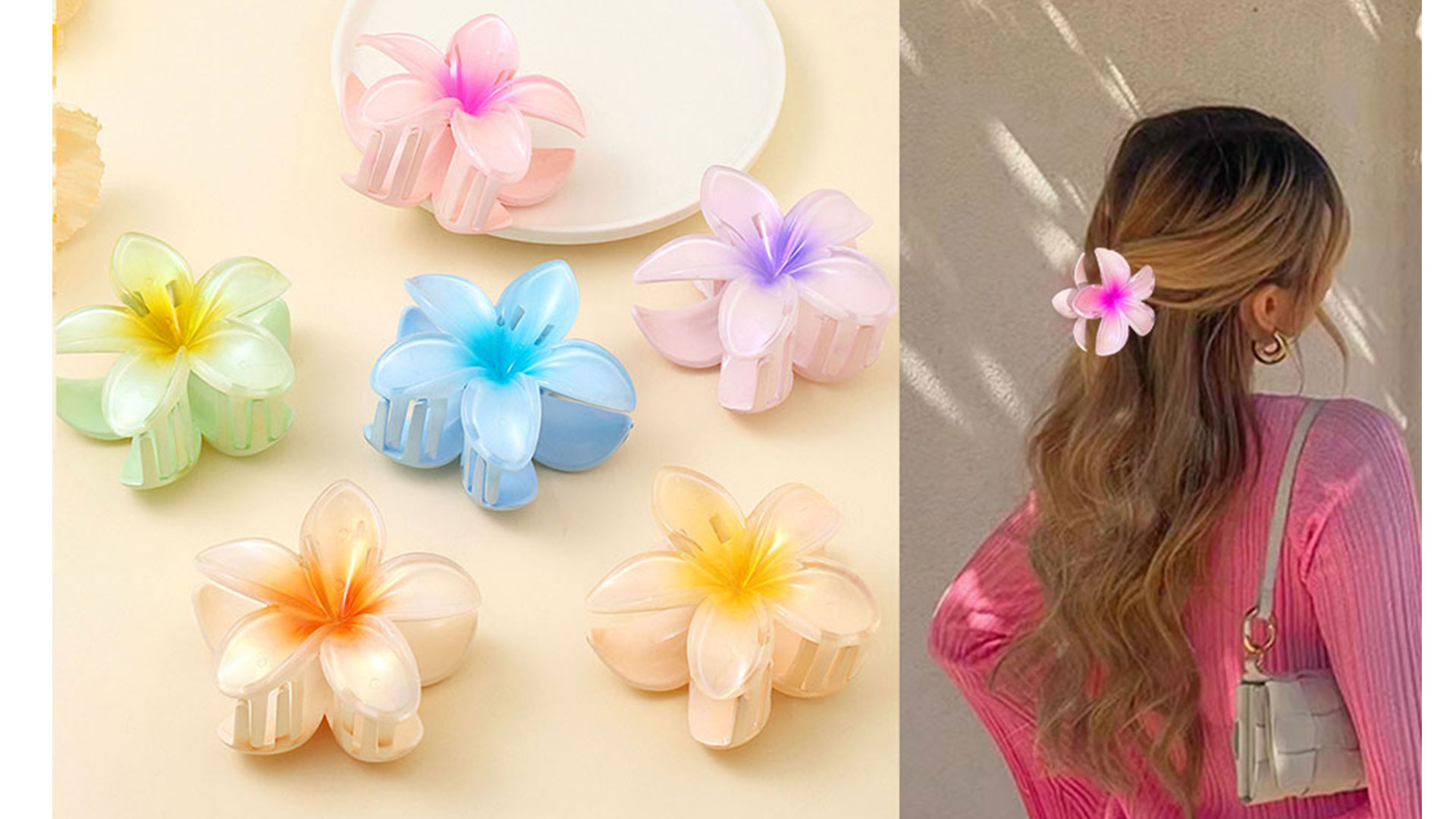 Handmade Freshwater HQ Big Keshi Pearl Double Layer Flower ? Hair Clip Freshwater Pearl Dusted White Rose And Lily Blossom Hair  main image 4