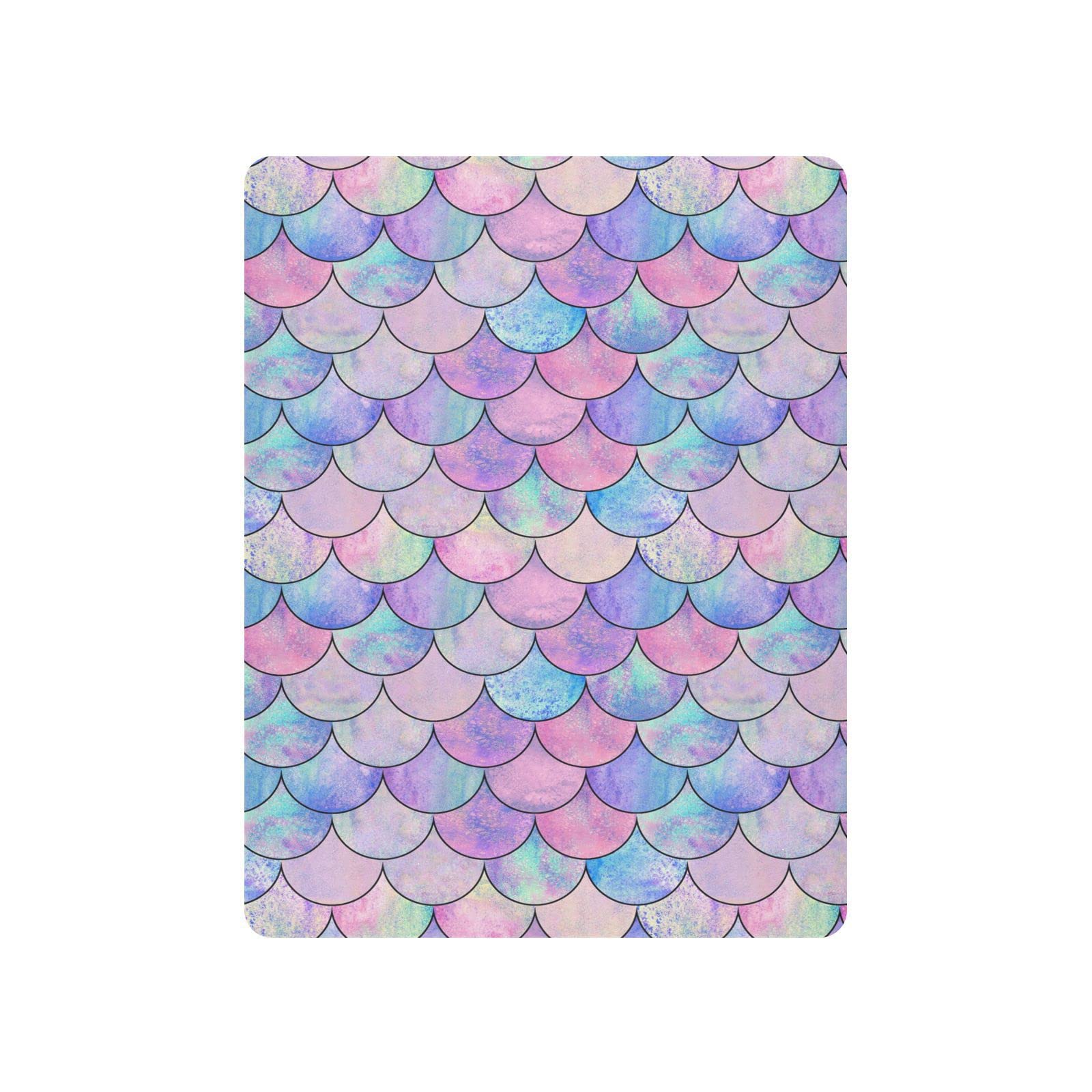 Mermaid Fish Scale Crib Sheets for Boys Girls Pack and Play Sheets Super Soft Mini Crib Sheets Fitted Crib Sheet for Standard Crib and Toddler Mattresses Baby Crib Sheets for Girls Boys, 52x28IN