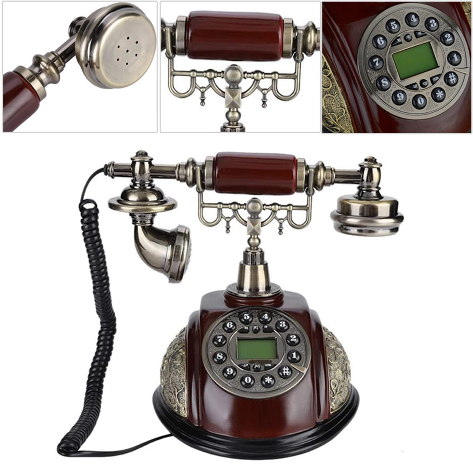 EALLEN Telefono Retrò ID Chiamante Retroilluminato, Vintage Telefono Fisso Cablato Per Soggiorno, Camera Da Letto, Studio, Ufficio, Regali, ECC