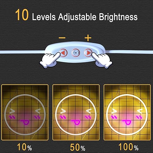 Miniatura 6 de Letrero de neón con cara sonriente para decoración de pared, 5 V, alimentado por USB, con luz LED, luz de neón feliz con interruptor regulable para