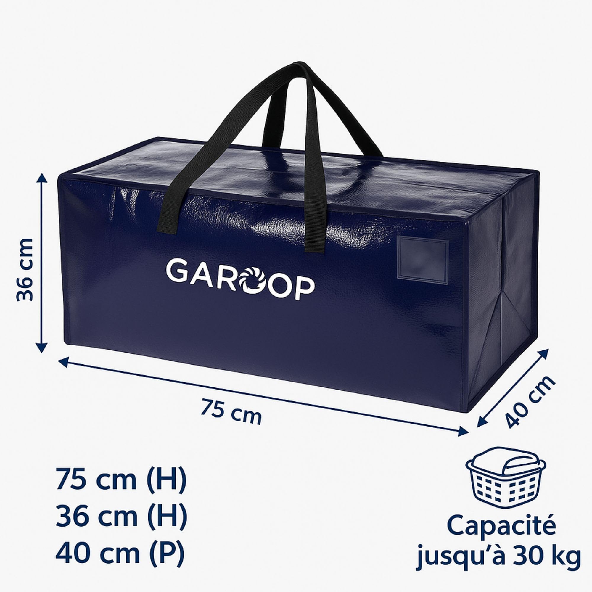 Lot de 6 Sacs de Déménagement XXL – Étanches et Résistants – Grande Capacité avec Poignées Renforcées – Sacs de Rangement pour Transport, Stockage et Voyage – 75 x 36 x 40 cm