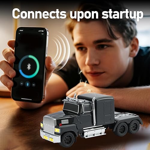 Miniatura 2 de Altavoz Bluetooth retro para camión, modelo de automóvil vintage con ruedas móviles, estéreo HD, TWS, luces LED, radio FM, reproducción USBTFAUX,