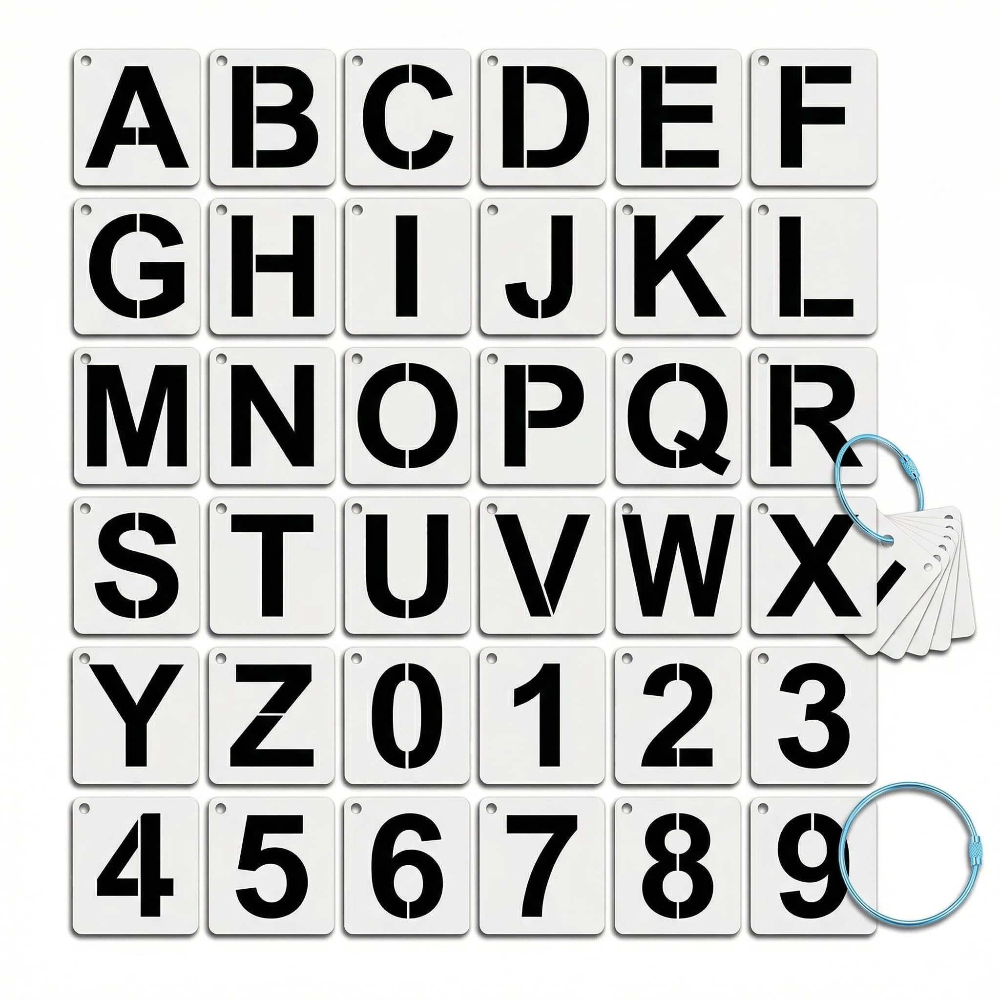 2.5 Inch Plastic Letter Number Stencils, Stencils for Wood Wall Painting